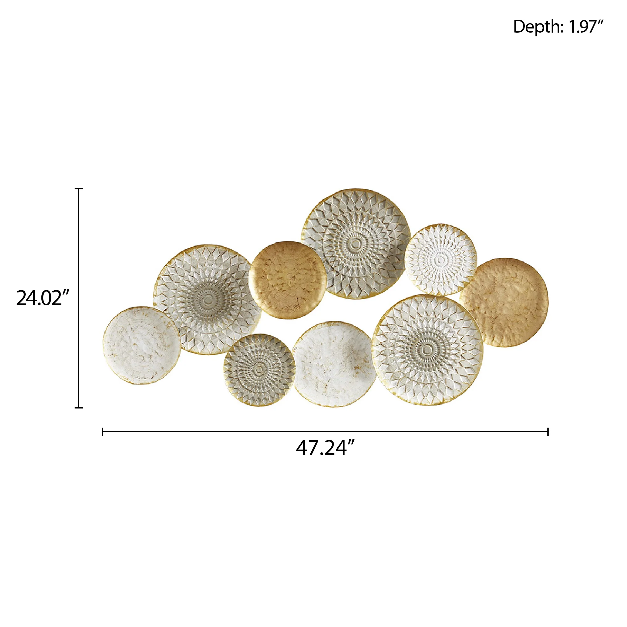 Multi-colored Geometric Metal Discs Wall Decor - Image 4