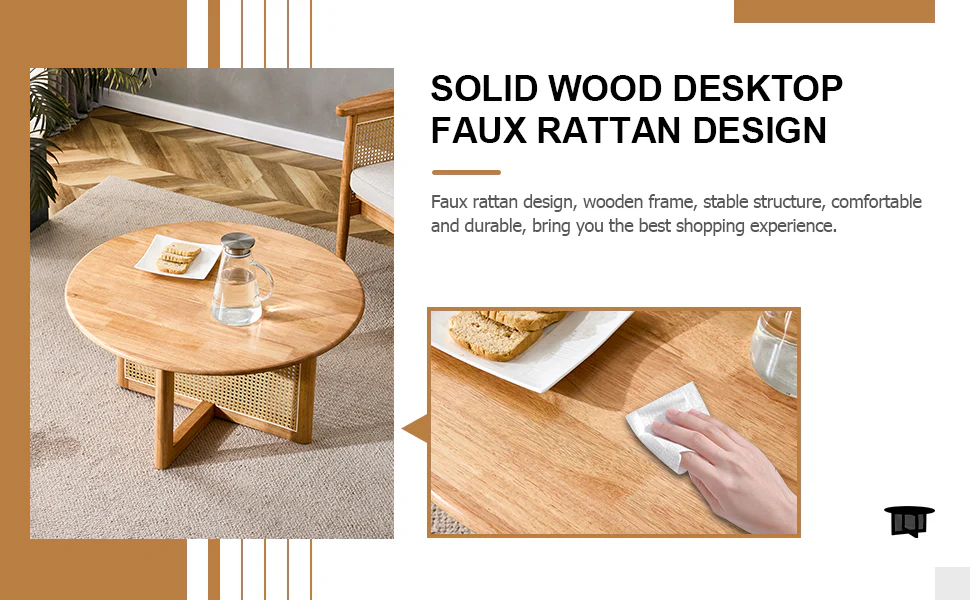 Naturally Elegant Wooden Coffee Table - Image 12