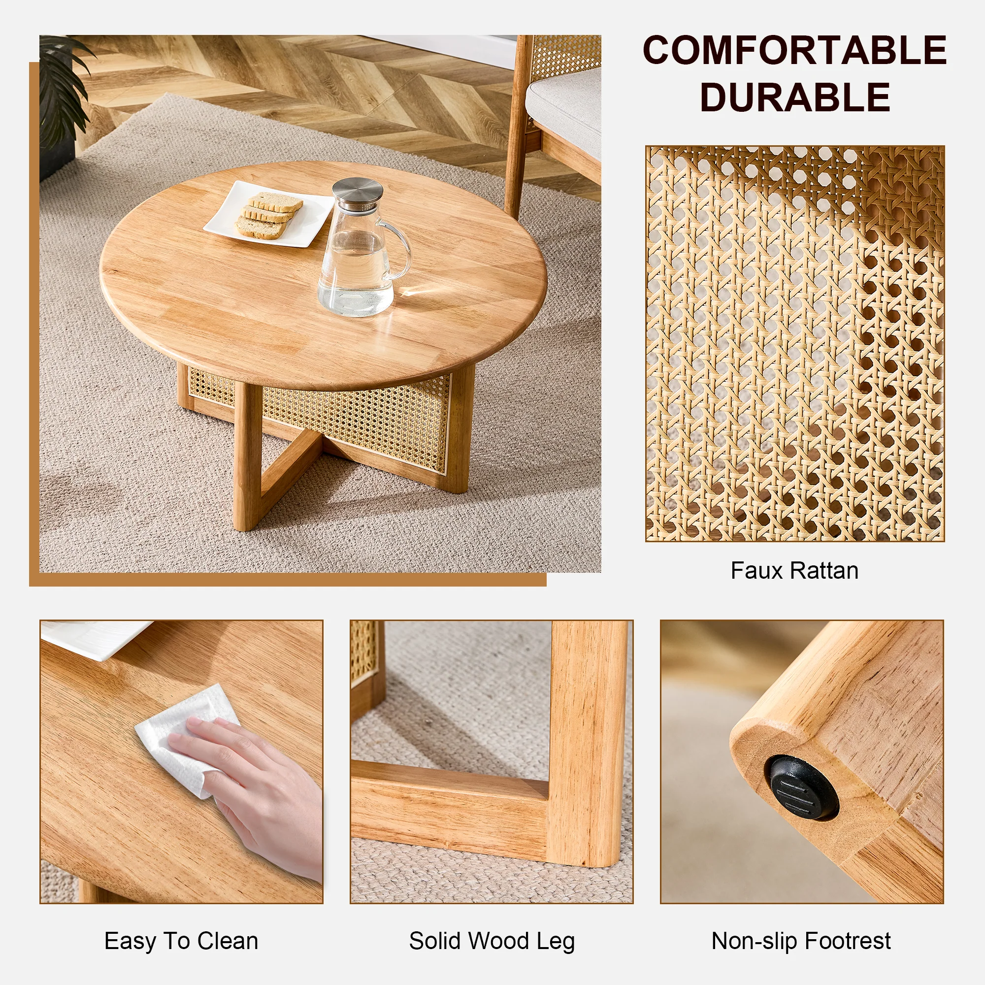 Naturally Elegant Wooden Coffee Table - Image 7