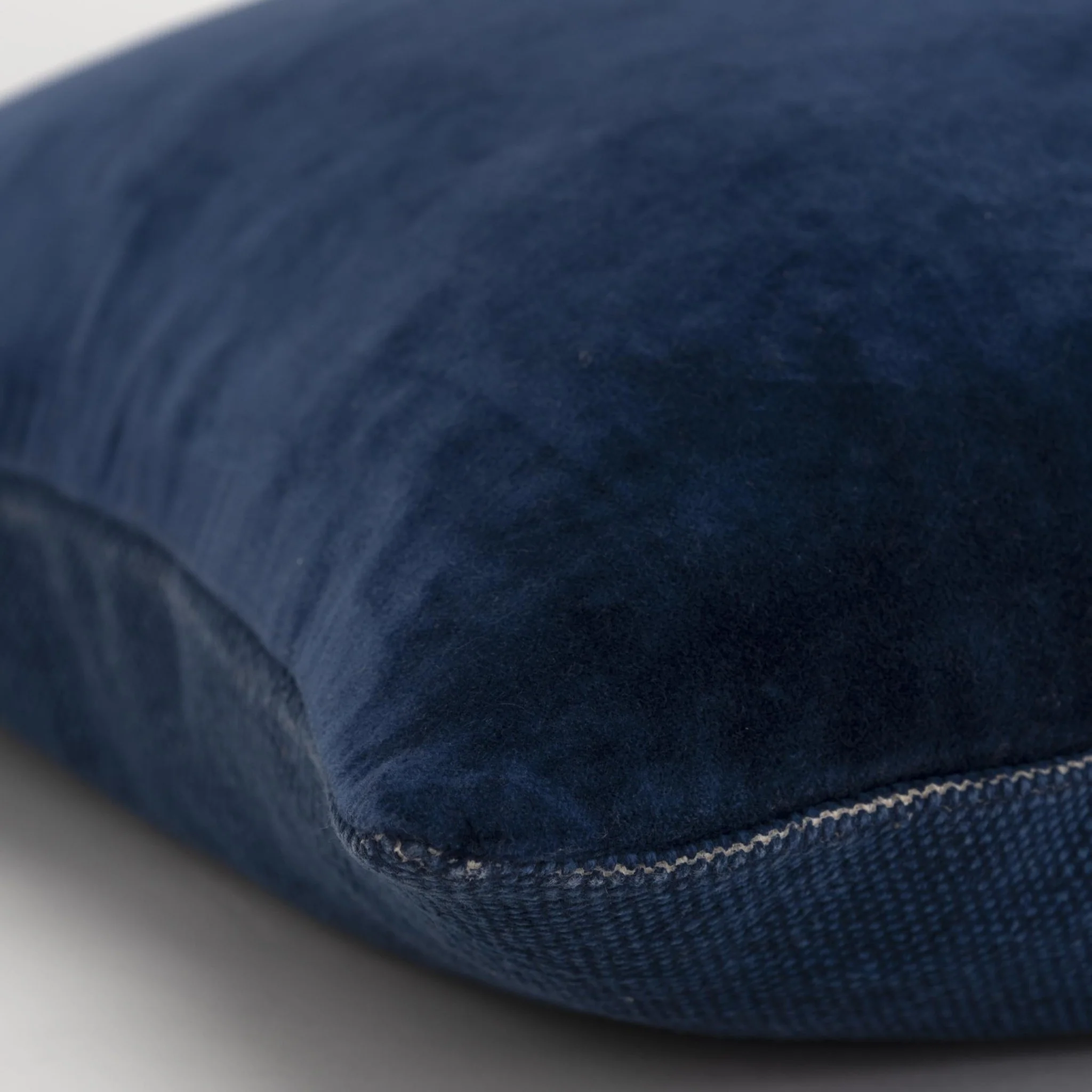 Navy Blue Velvet Woven Decorative Throw Pillow - Image 3