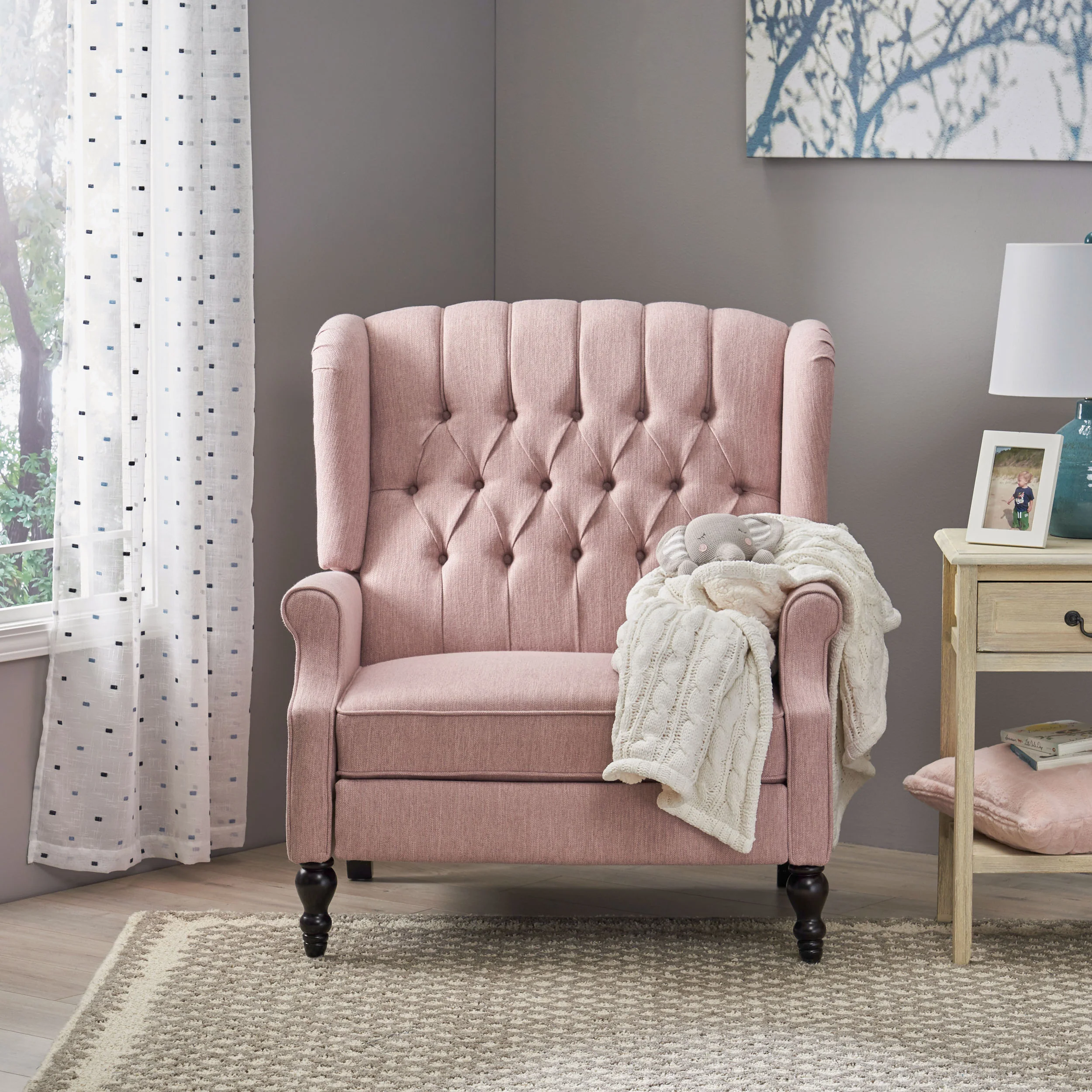 Oversized Wingback Tufted Recliner Accent Chair - Image 13