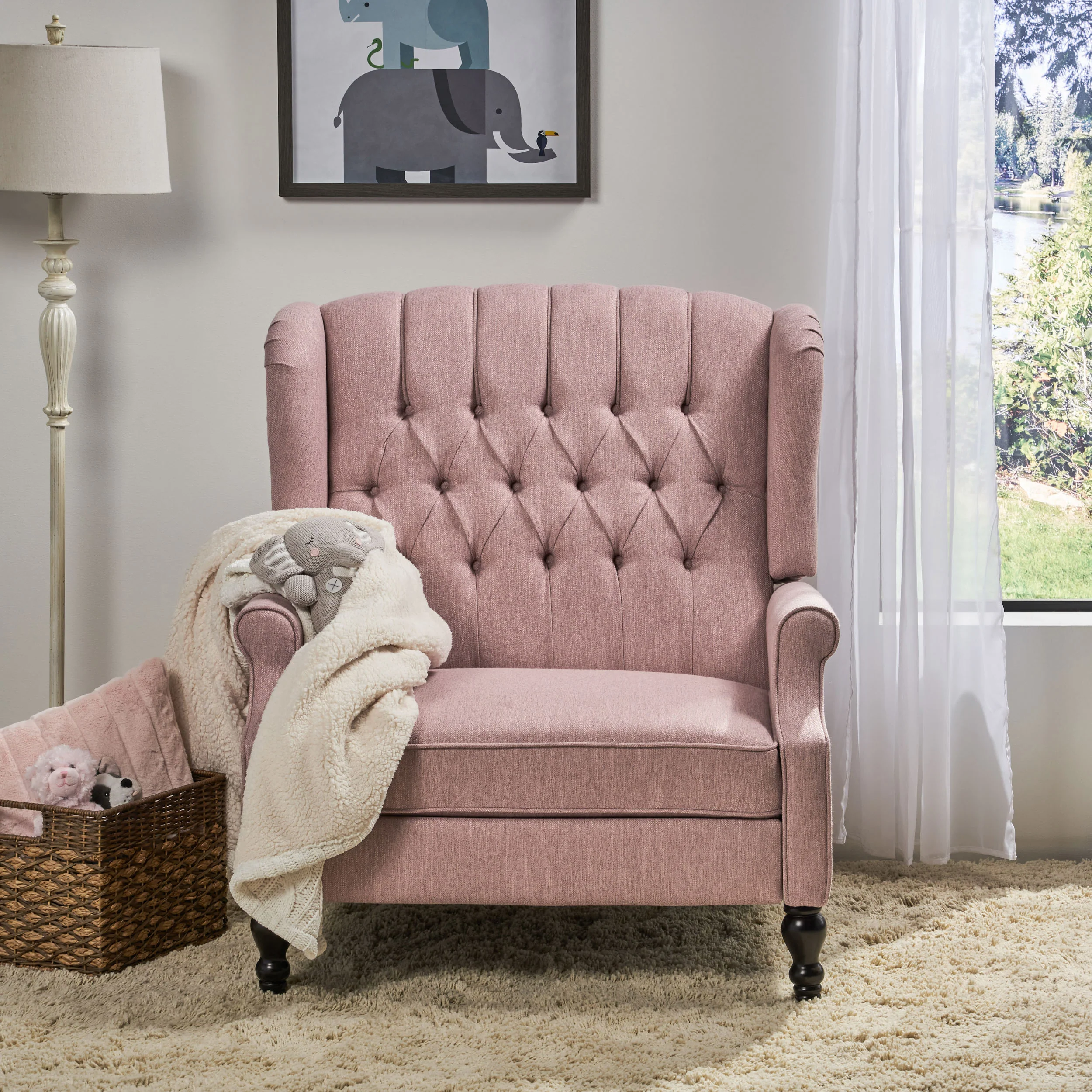 Oversized Wingback Tufted Recliner Accent Chair - Image 16