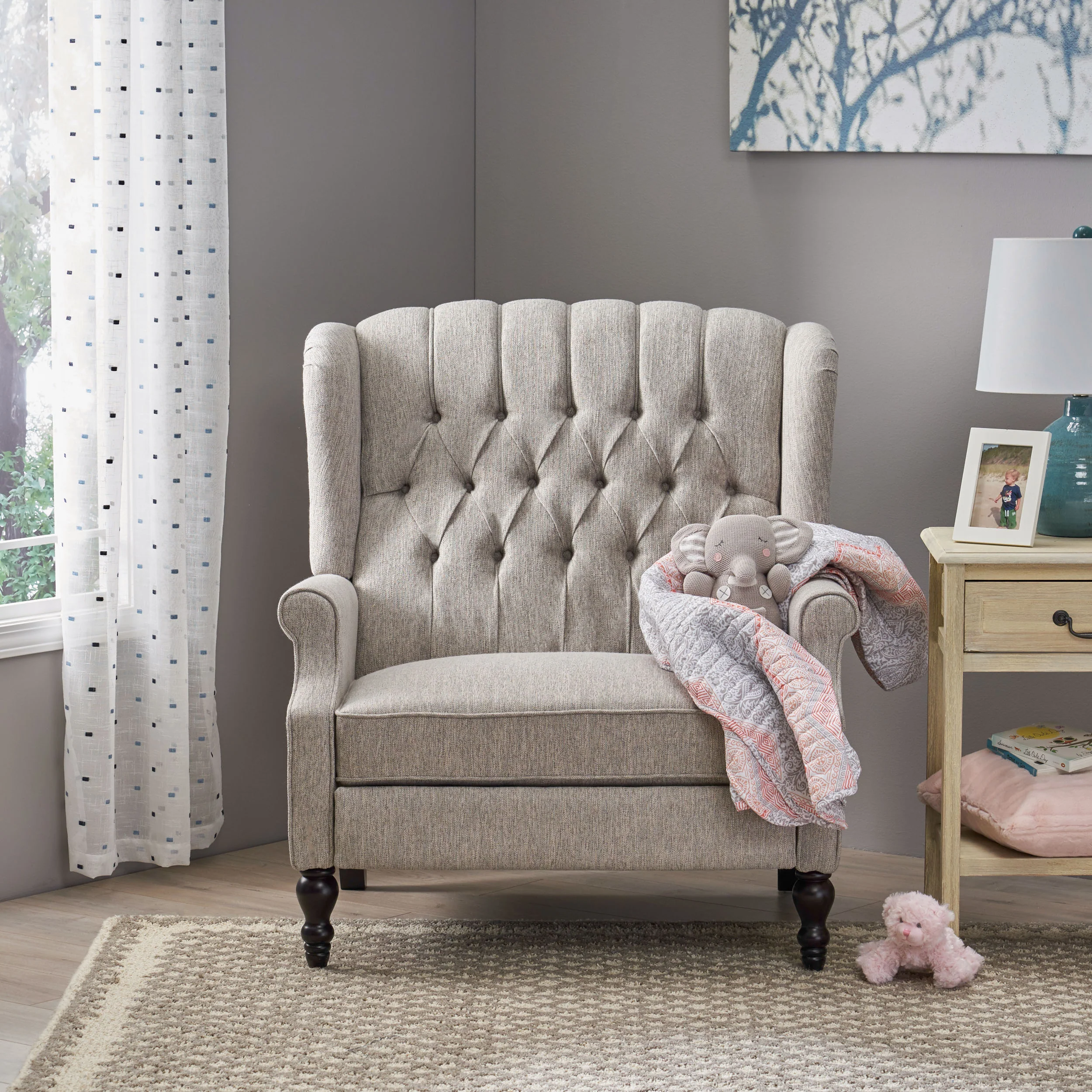 Oversized Wingback Tufted Recliner Accent Chair - Image 2