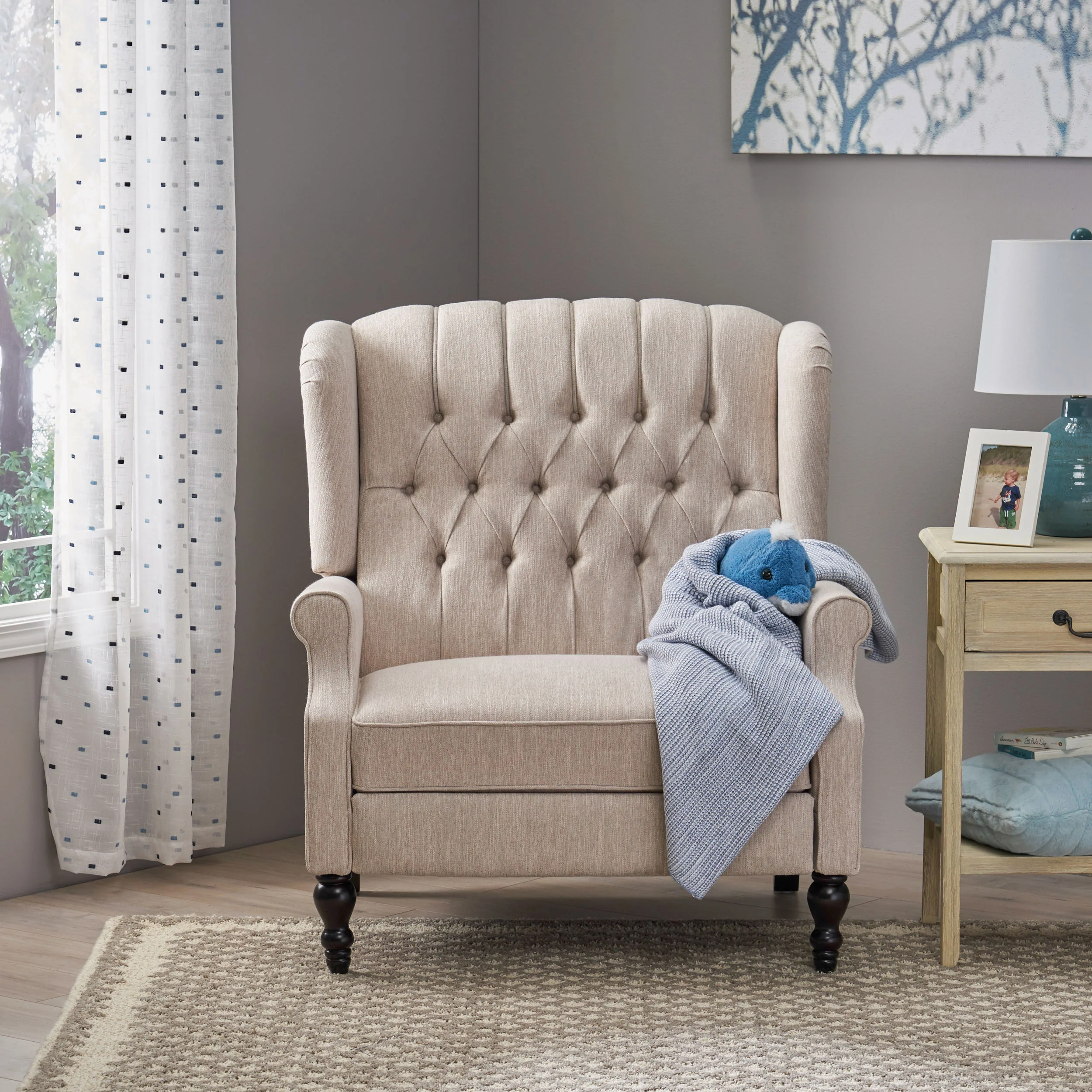 Oversized Wingback Tufted Recliner Accent Chair - Image 24