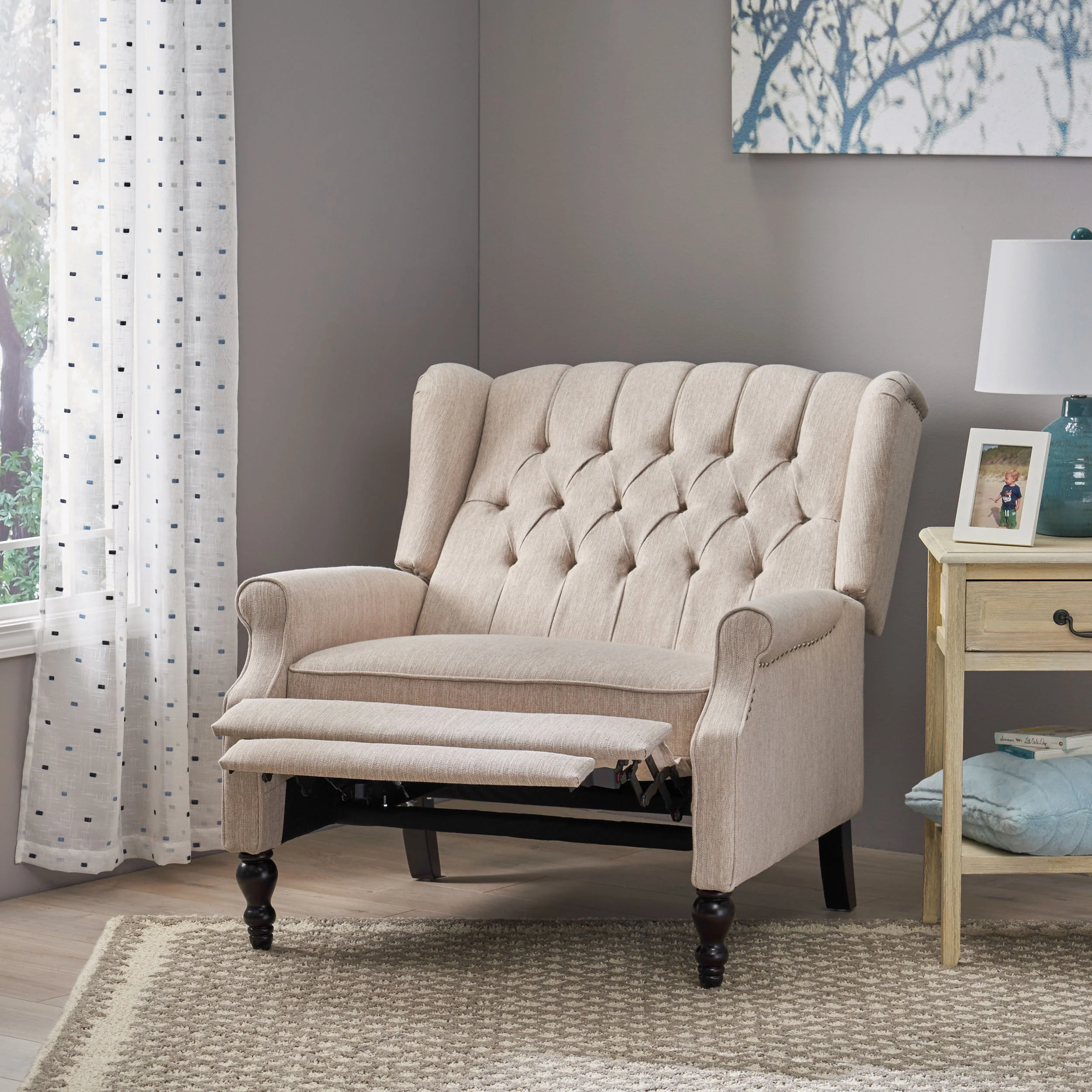 Oversized Wingback Tufted Recliner Accent Chair - Image 26