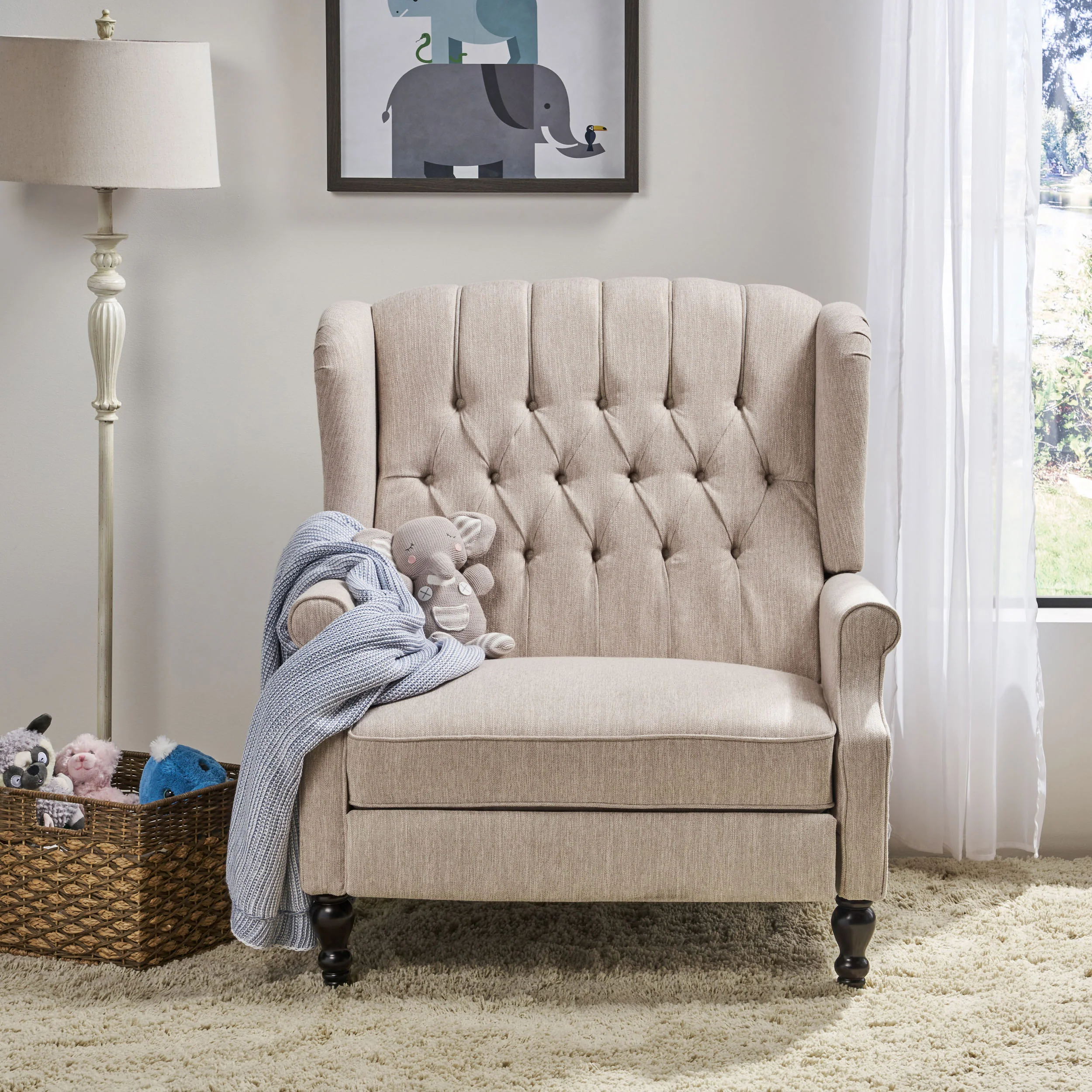 Oversized Wingback Tufted Recliner Accent Chair - Image 27