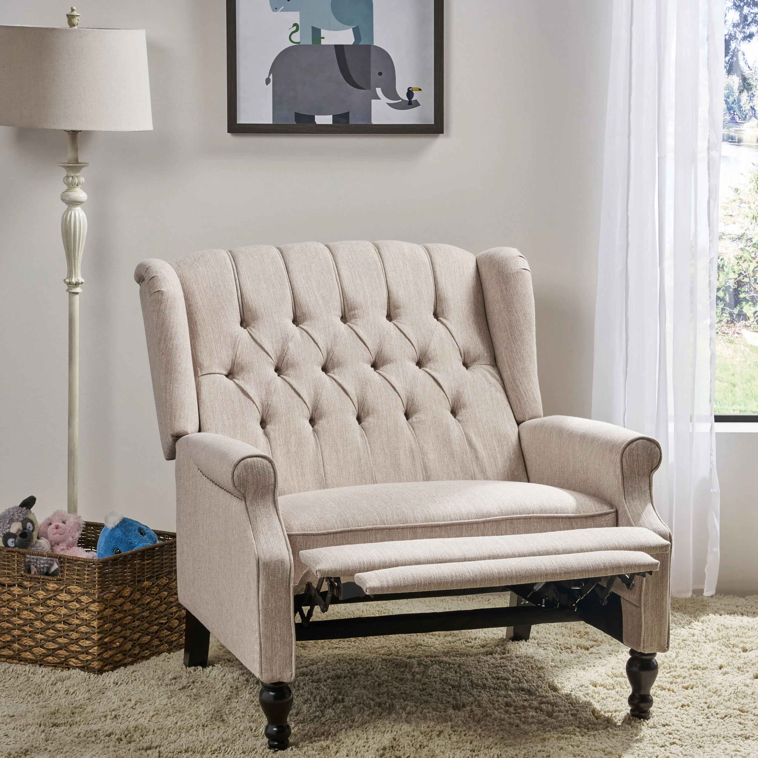 Oversized Wingback Tufted Recliner Accent Chair - Image 28