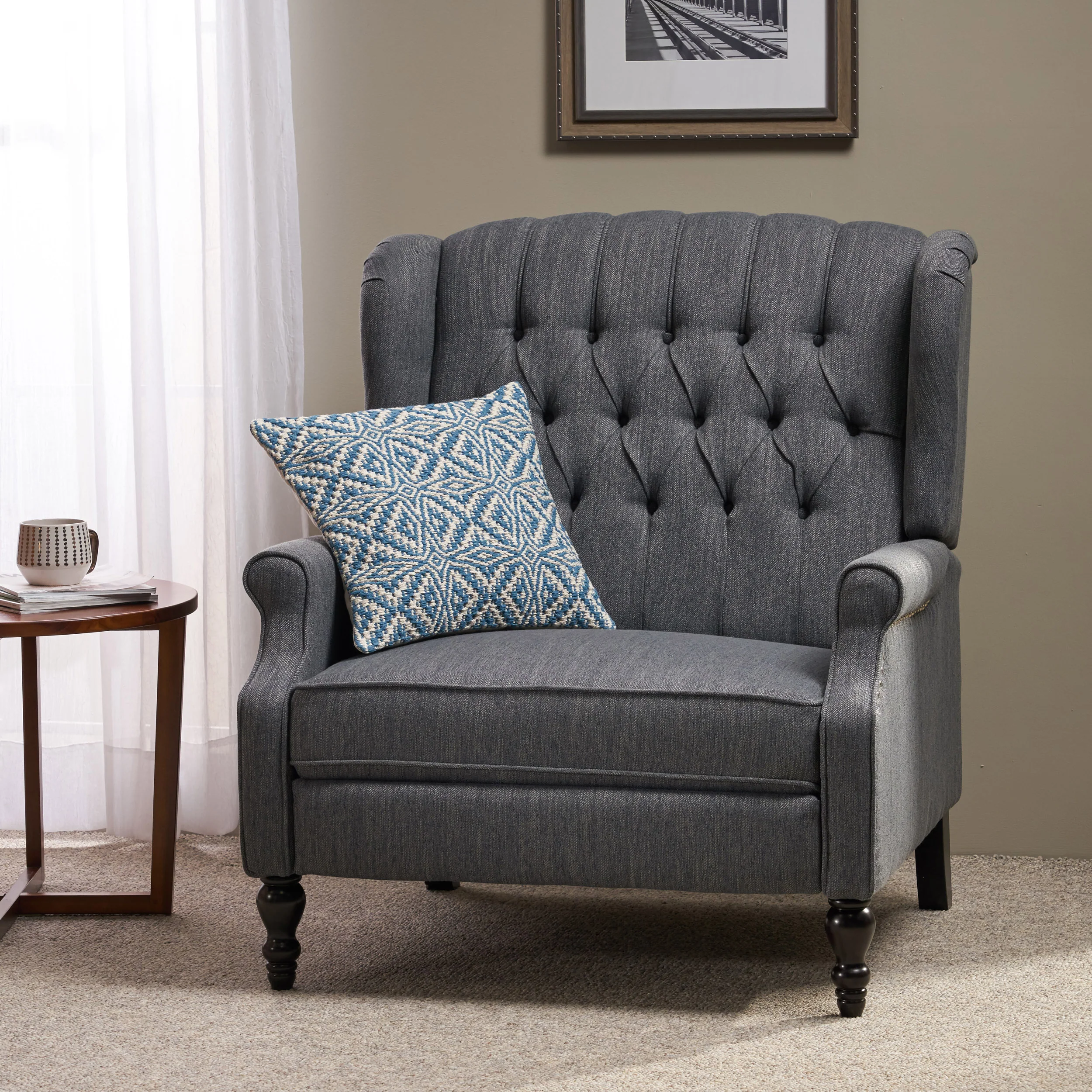 Oversized Wingback Tufted Recliner Accent Chair - Image 35