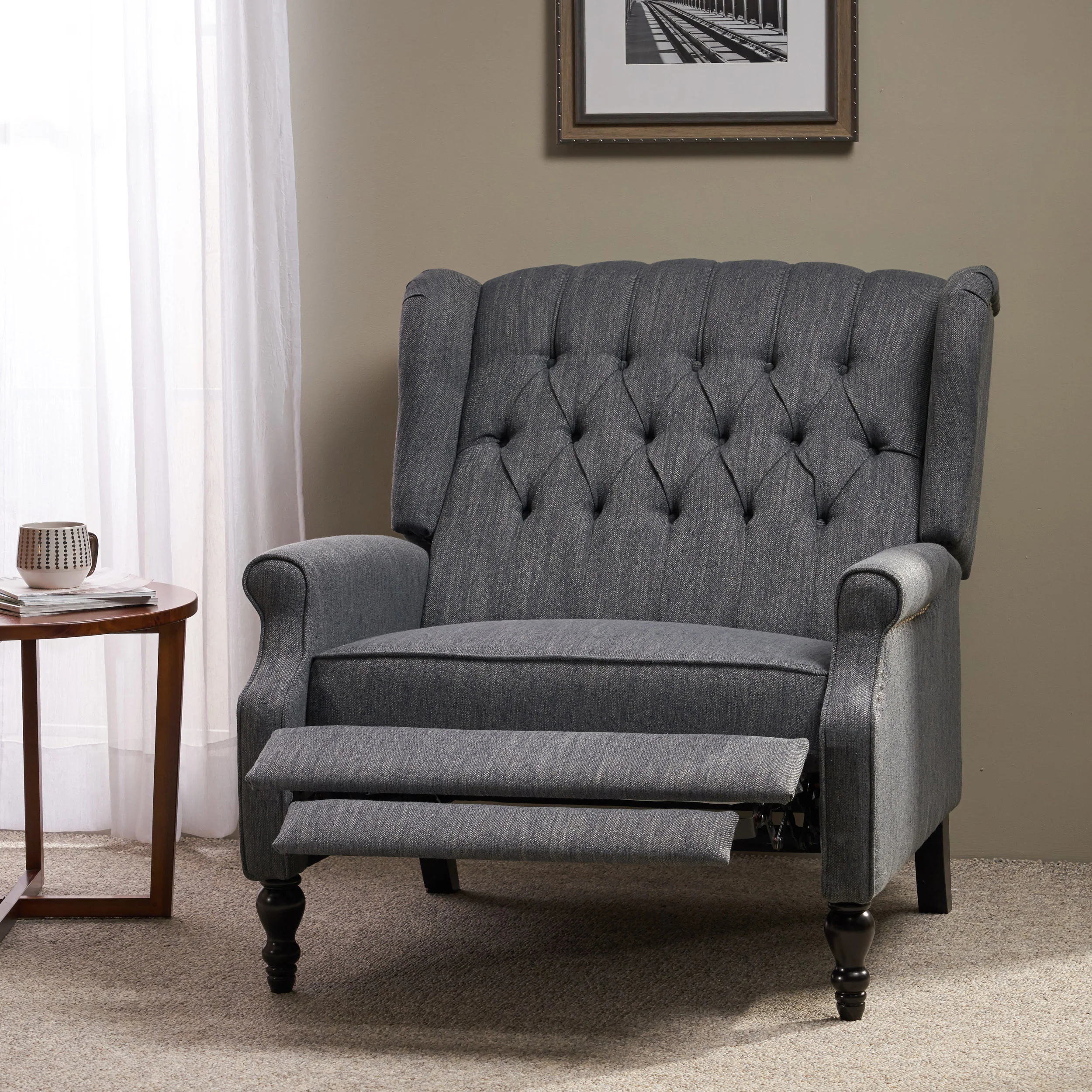 Oversized Wingback Tufted Recliner Accent Chair - Image 37