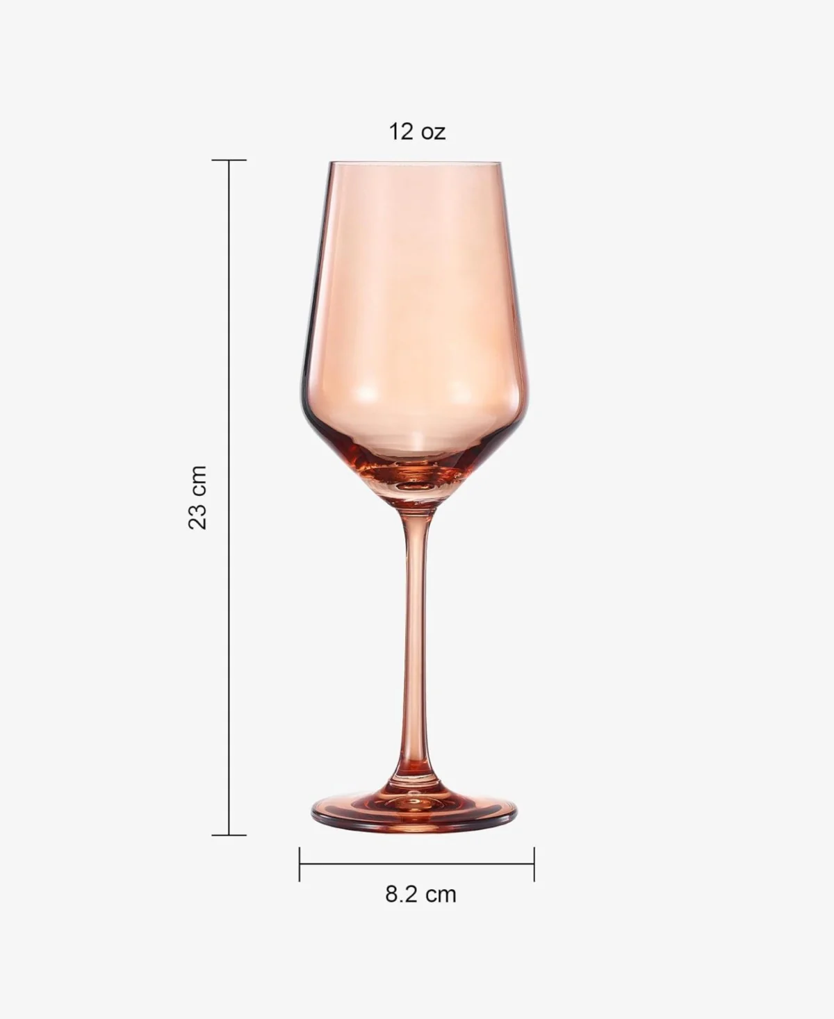 Orange Colored Crystal Wine Glasses Set of 2 - Image 4