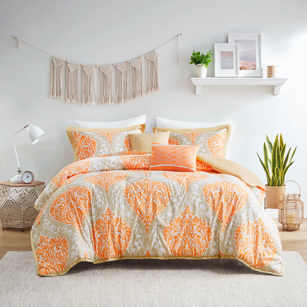 Orange Medallion Twin/Twin XL Comforter Set