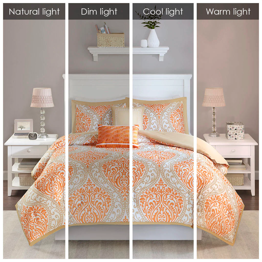 Orange Medallion Twin/Twin XL Comforter Set - Image 11