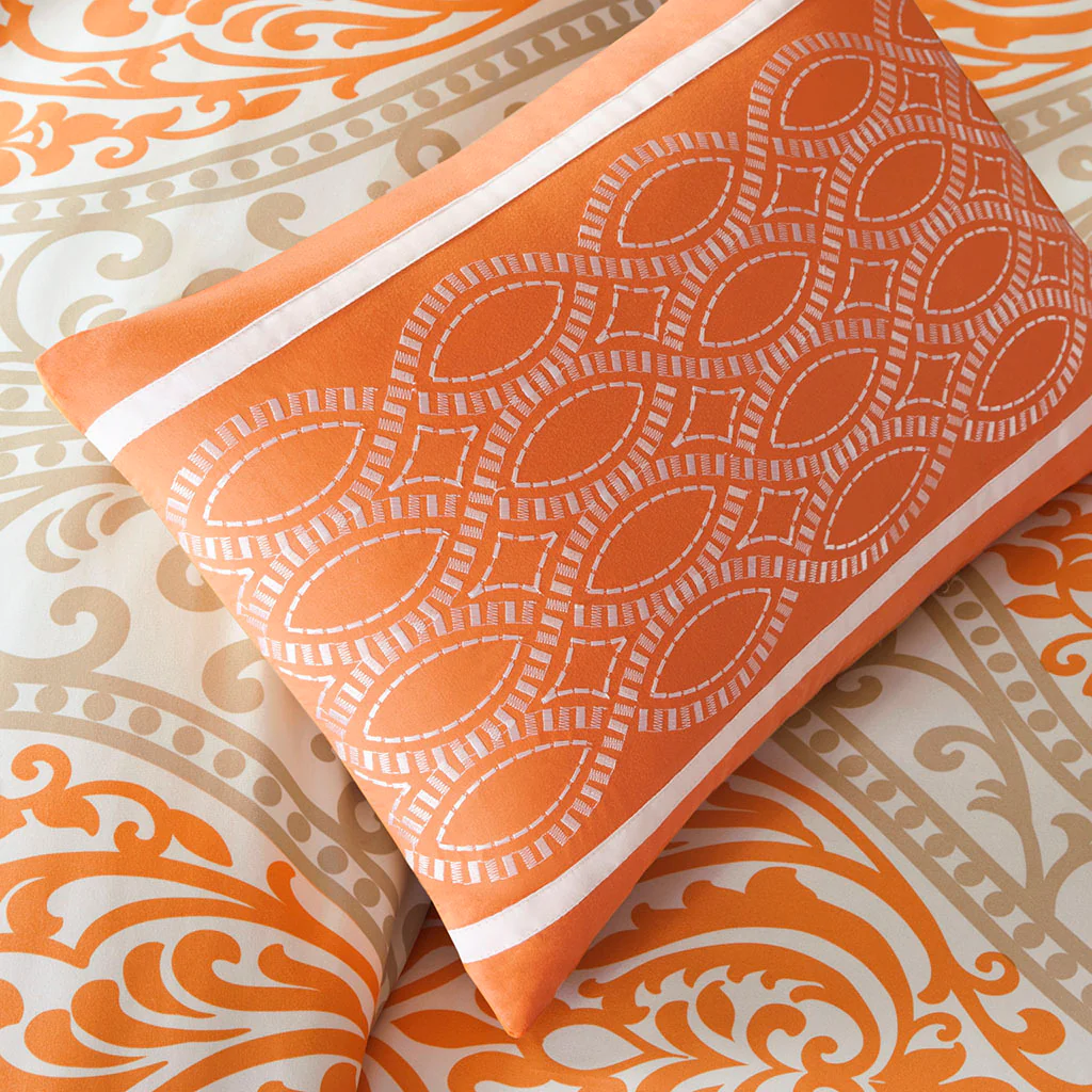 Orange Medallion Twin/Twin XL Comforter Set - Image 13