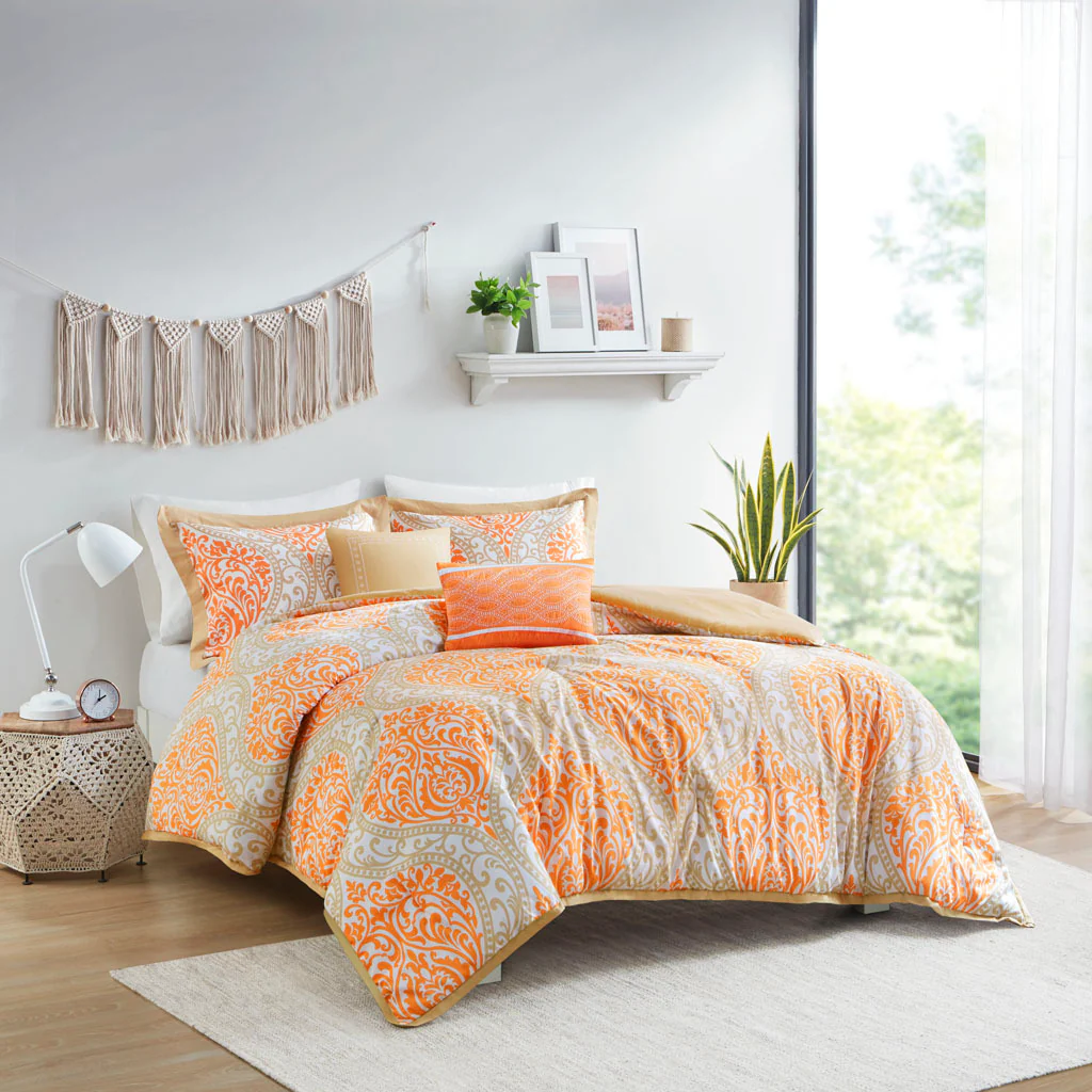 Orange Medallion Twin/Twin XL Comforter Set - Image 2