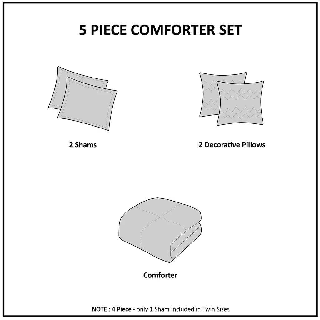 Orange Medallion Twin/Twin XL Comforter Set - Image 4