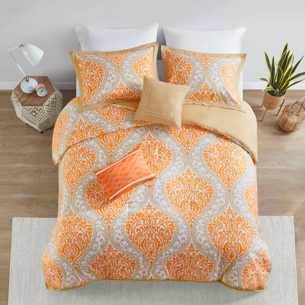 Orange Medallion Twin/Twin XL Comforter Set - Image 7