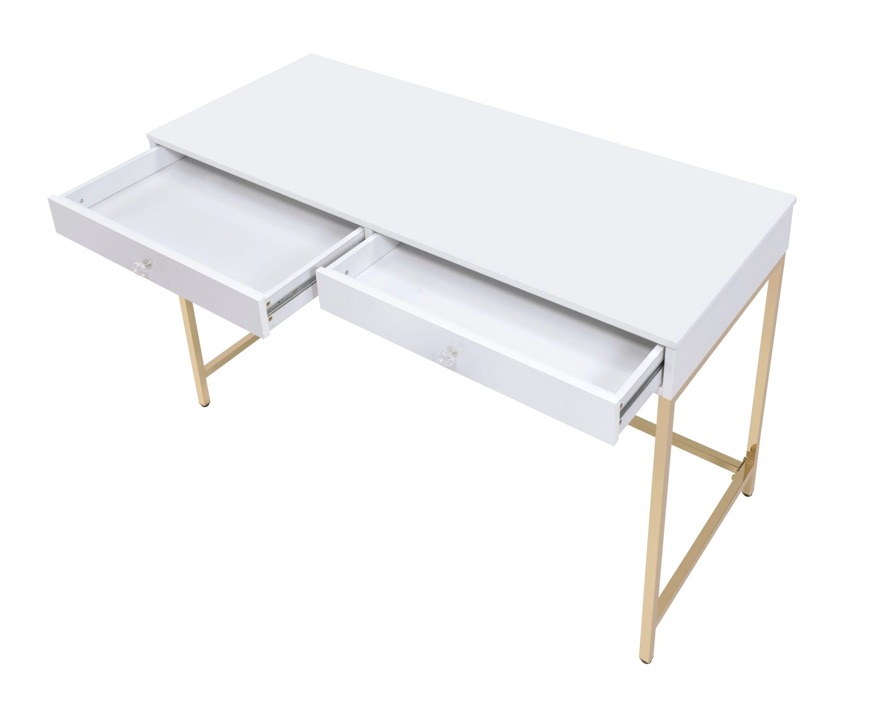 Ottey High Gloss & Gold Finish Writing Desk - Image 11
