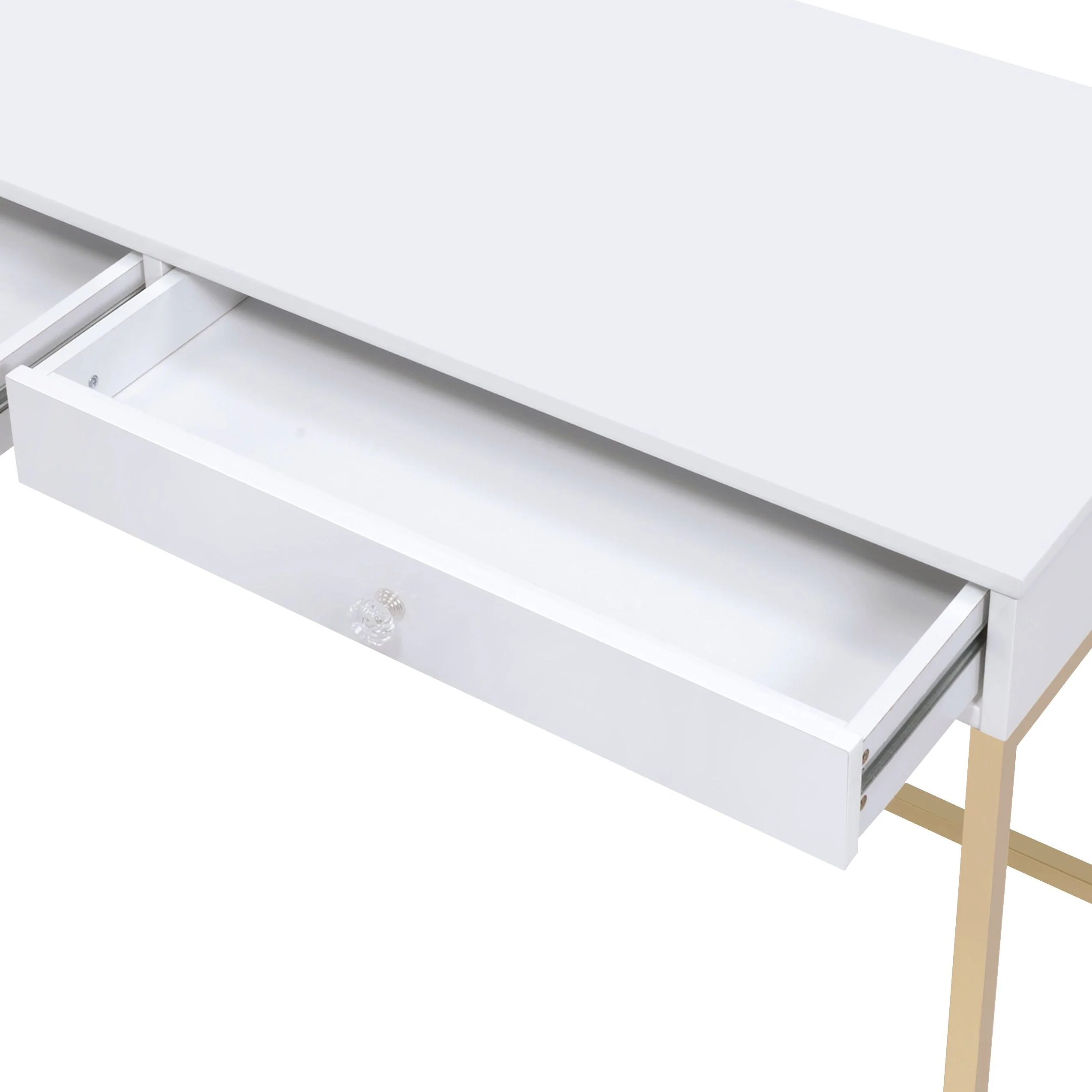 Ottey High Gloss & Gold Finish Writing Desk - Image 12