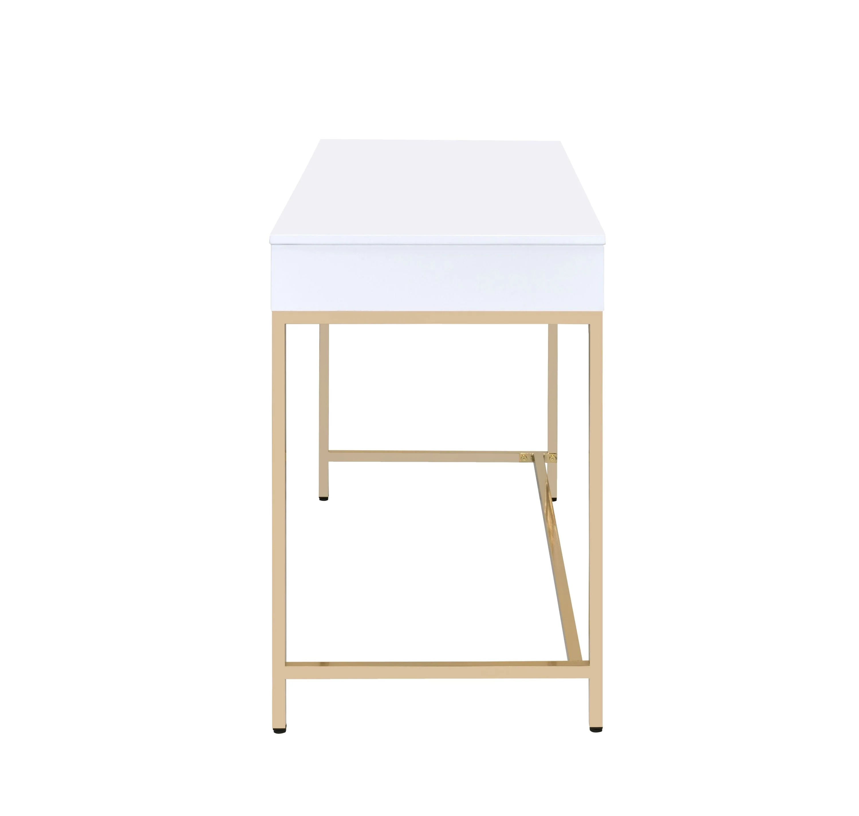 Ottey High Gloss & Gold Finish Writing Desk - Image 14