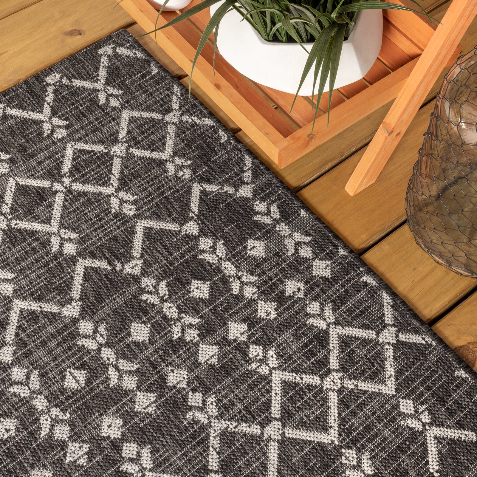 Ourika Moroccan Geometric Textured Weave Indoor/Outdoor Area Rug - Image 61