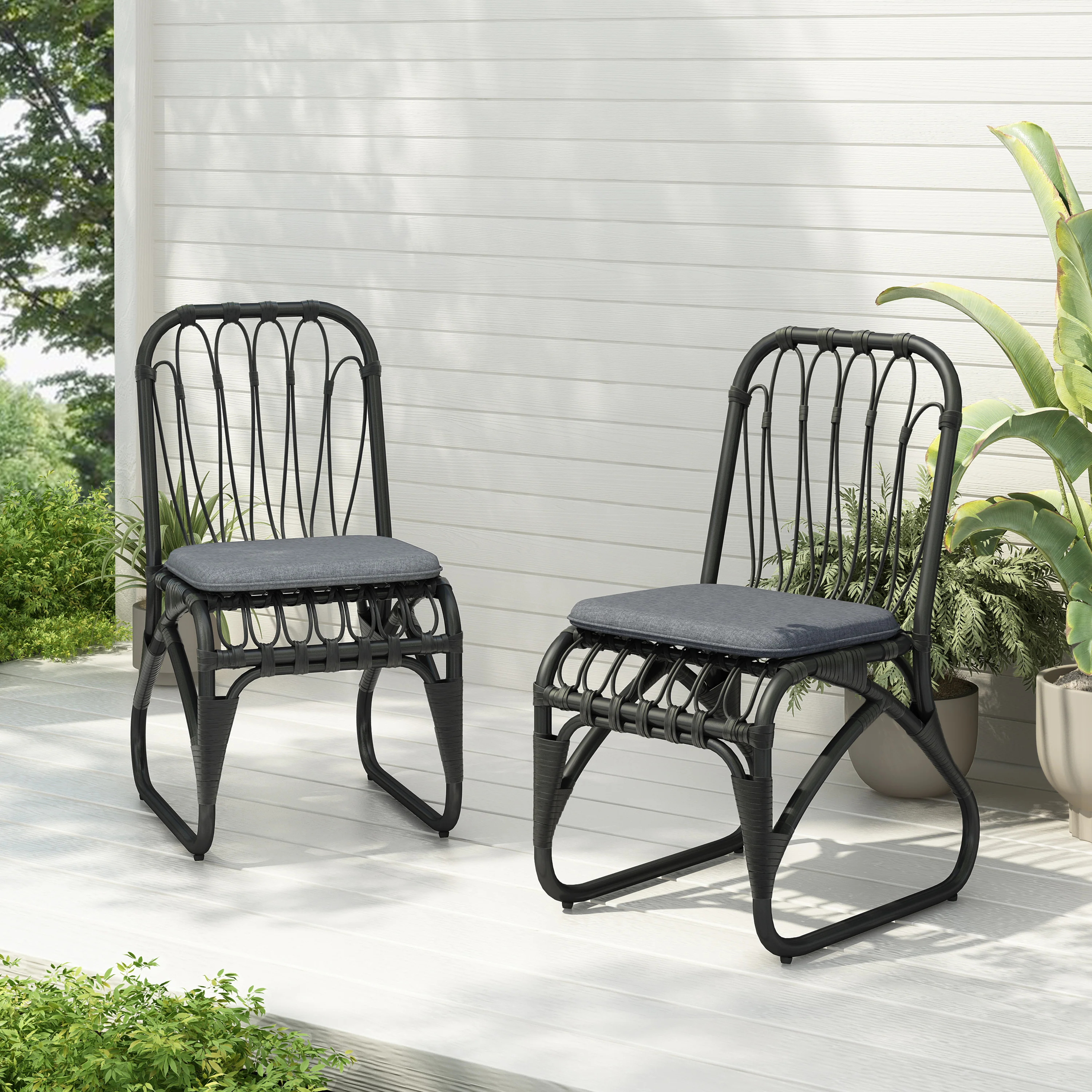 Outdoor Faux Rattan Dining Chairs, Set of 2 - Image 19