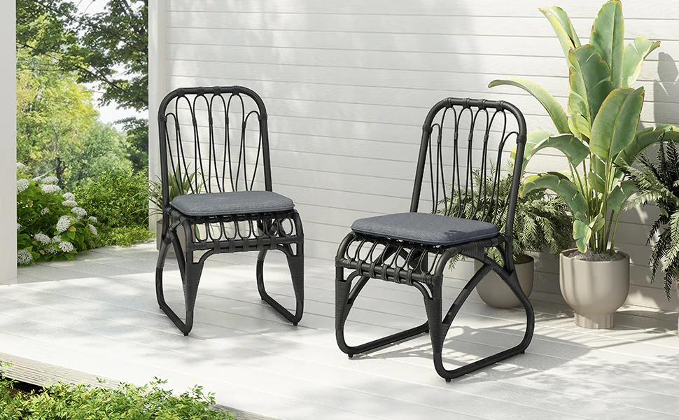 Outdoor Faux Rattan Dining Chairs, Set of 2 - Image 20