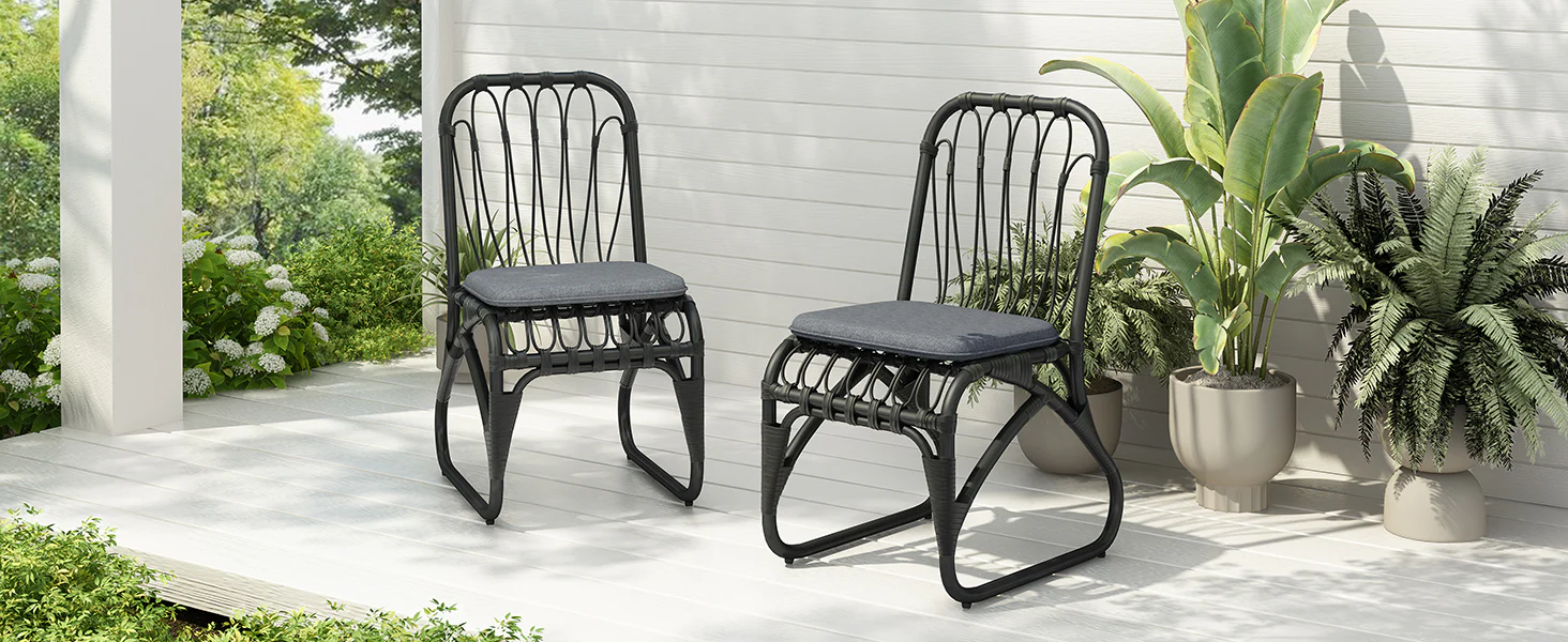 Outdoor Faux Rattan Dining Chairs, Set of 2 - Image 21