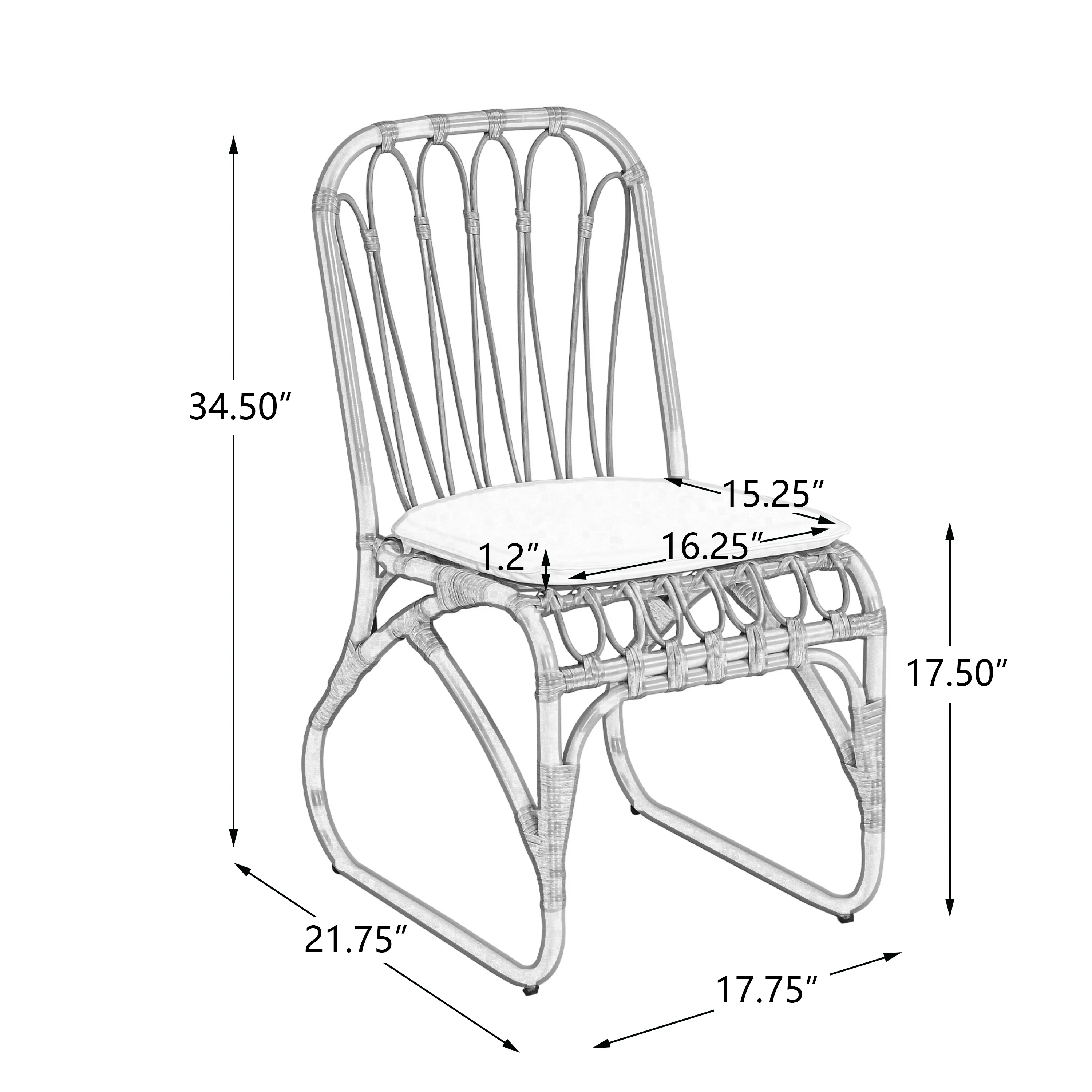 Outdoor Faux Rattan Dining Chairs, Set of 2 - Image 7
