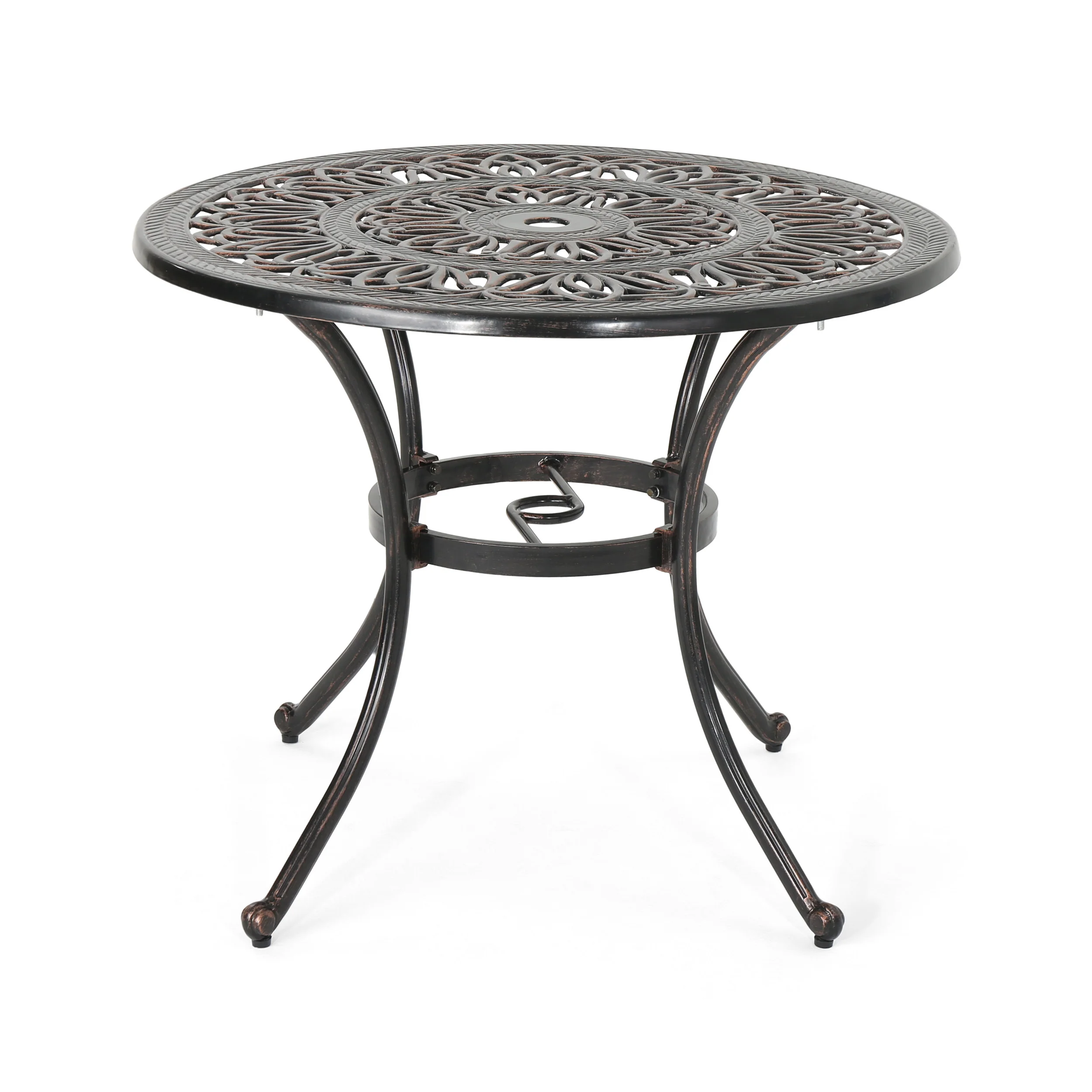 Round Cast Aluminum Outdoor Dining Table - Image 3