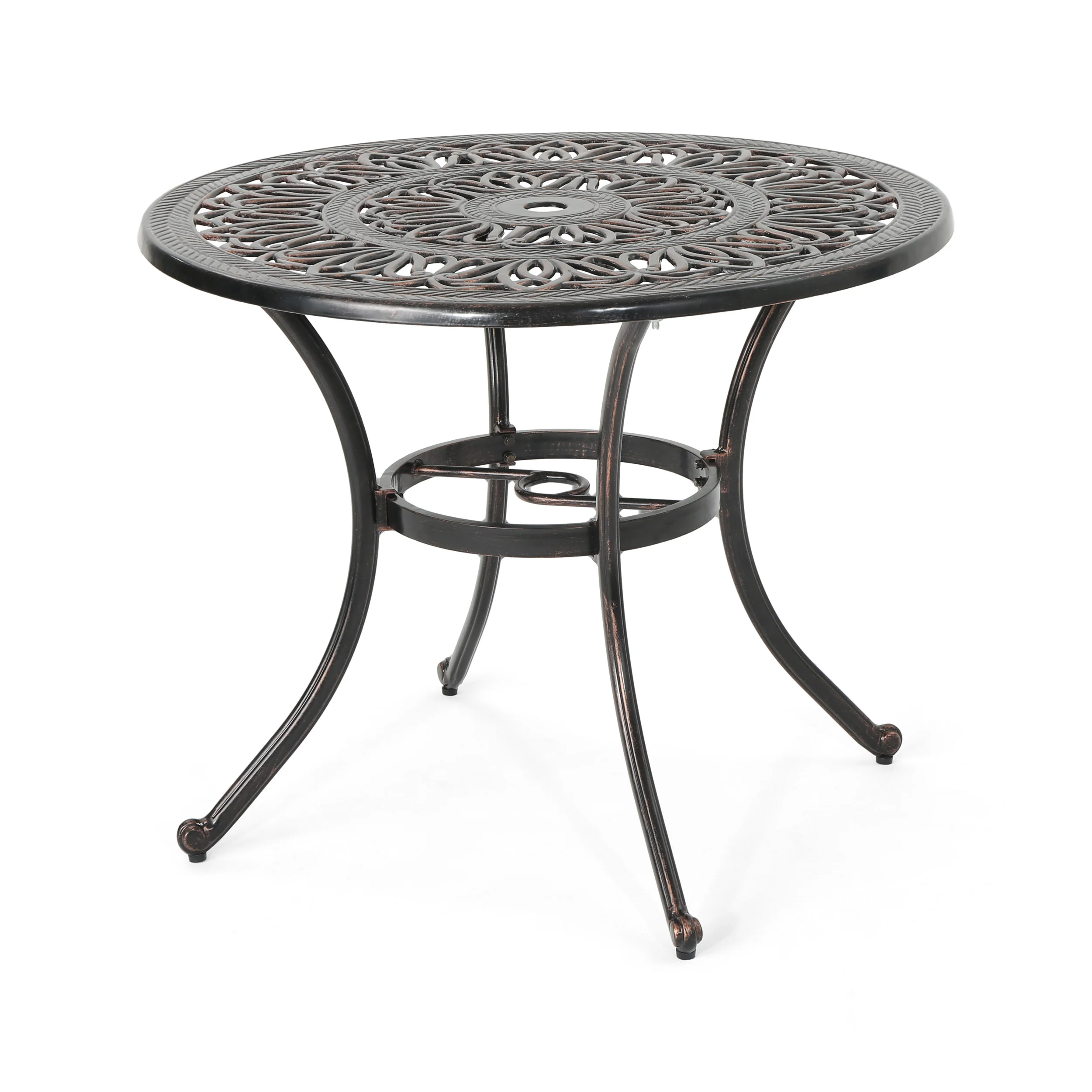 Round Cast Aluminum Outdoor Dining Table - Image 5