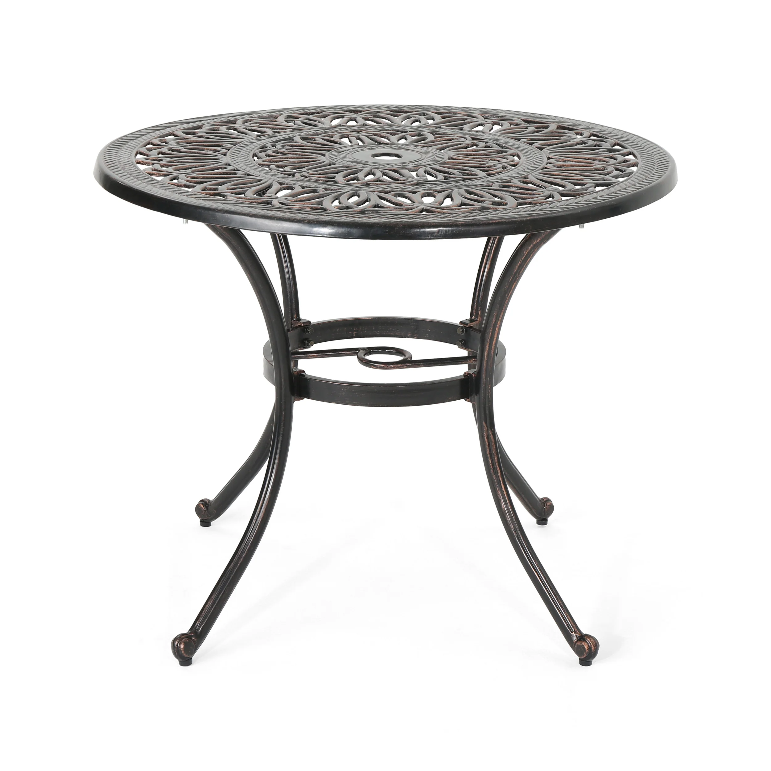 Round Cast Aluminum Outdoor Dining Table - Image 6