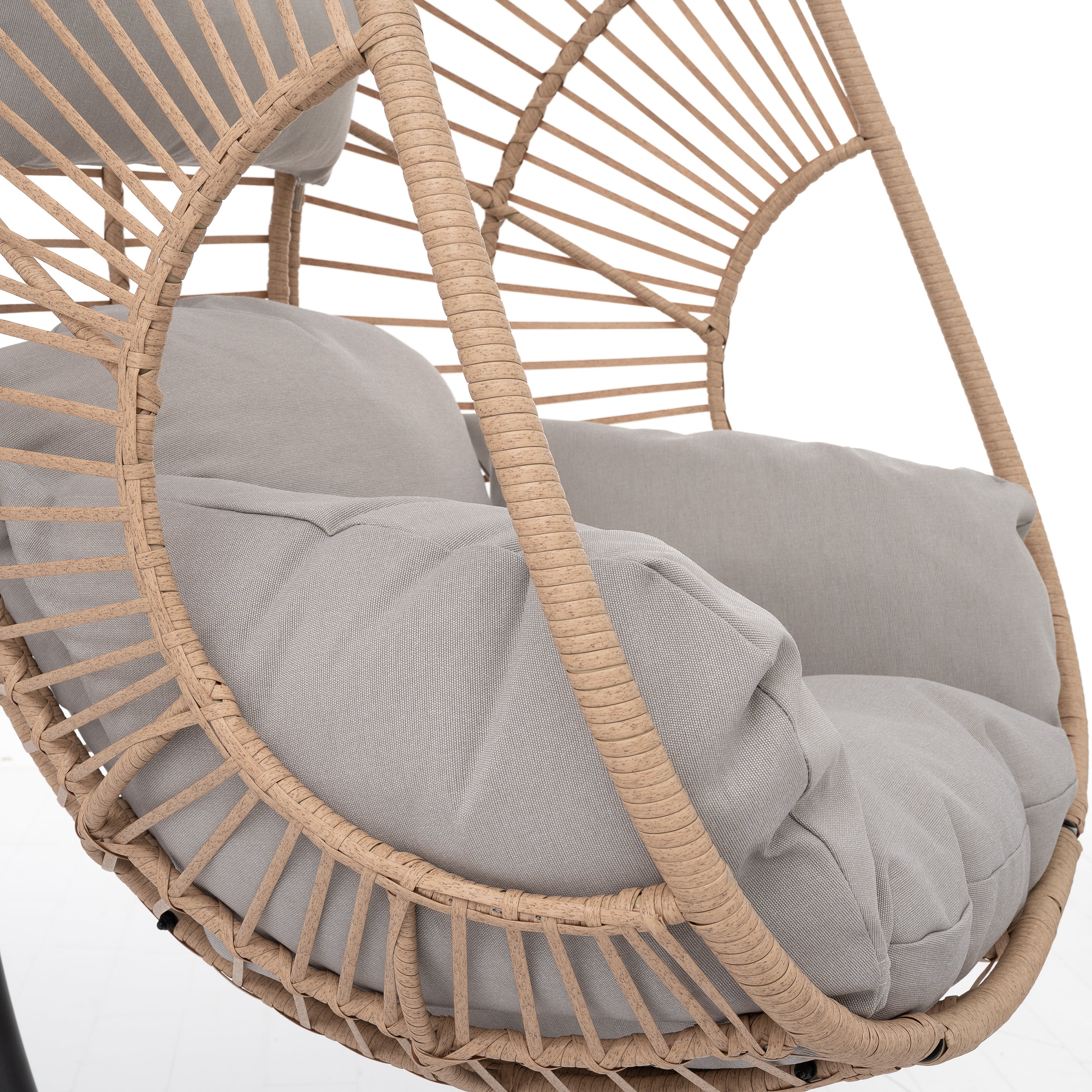 Outdoor Swingasan™ Hanging Chair with Beige Cushion - Image 3