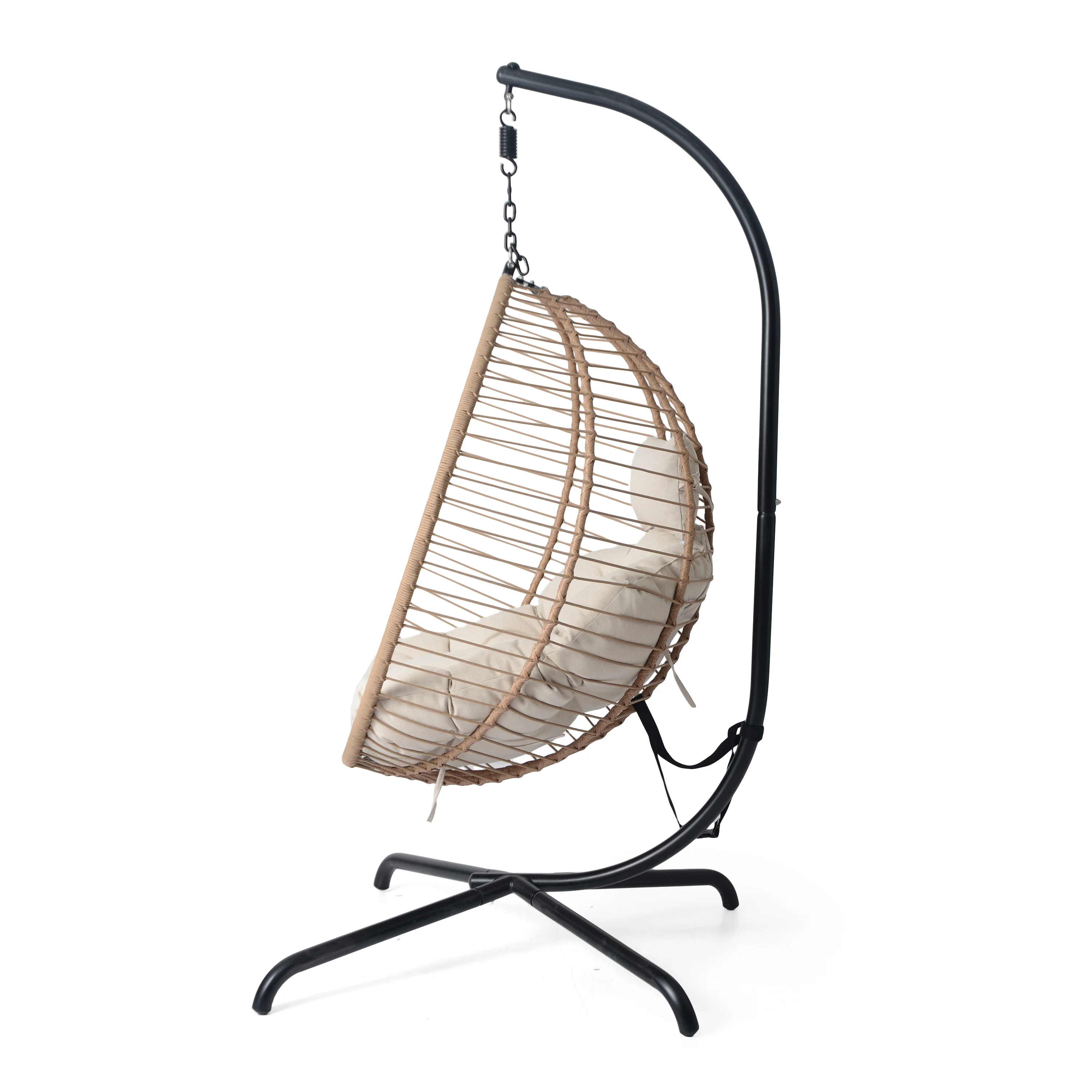 Outdoor Wicker Swingasan™ Hanging Chair with Metal Stand - Image 5