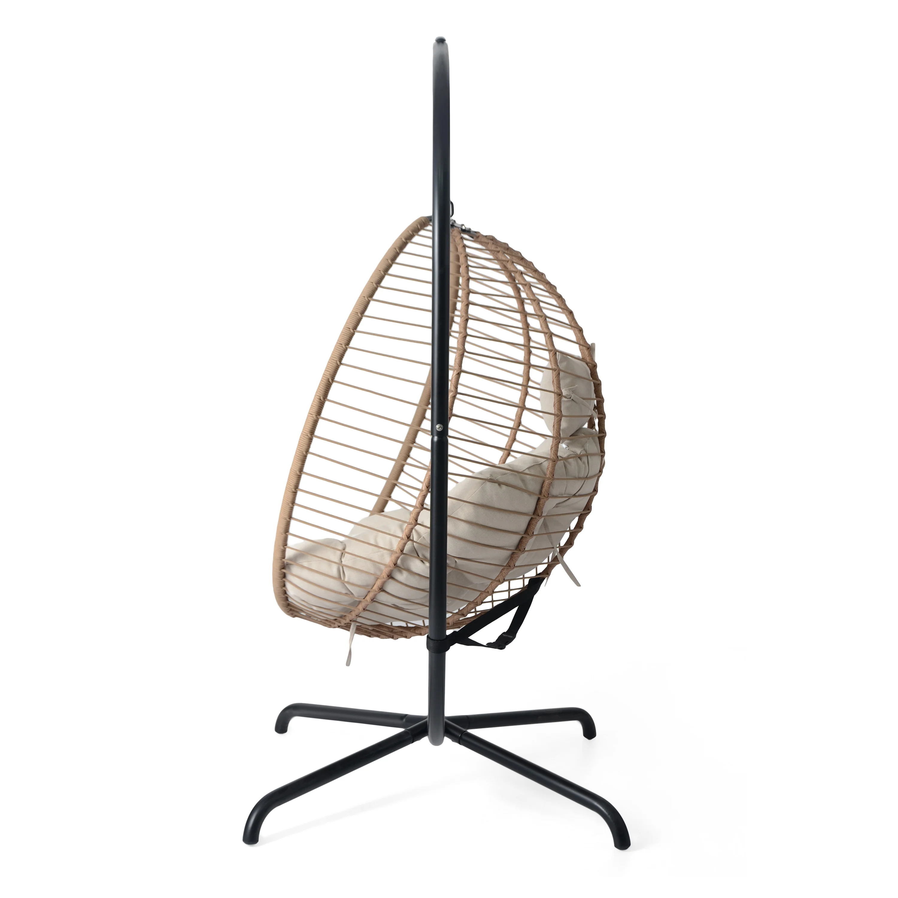 Outdoor Wicker Swingasan™ Hanging Chair with Metal Stand - Image 6