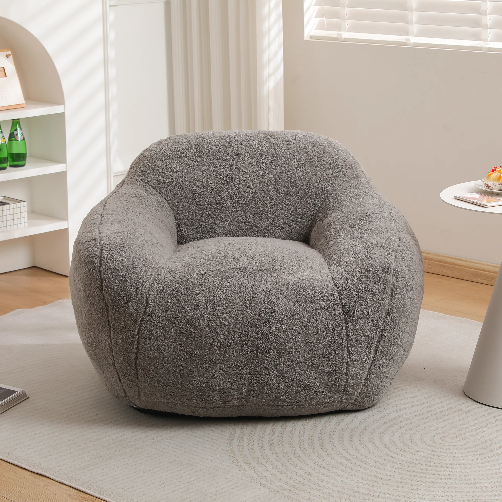 Oversized Teddy Memory Foam Bean Bag Chair - Image 4