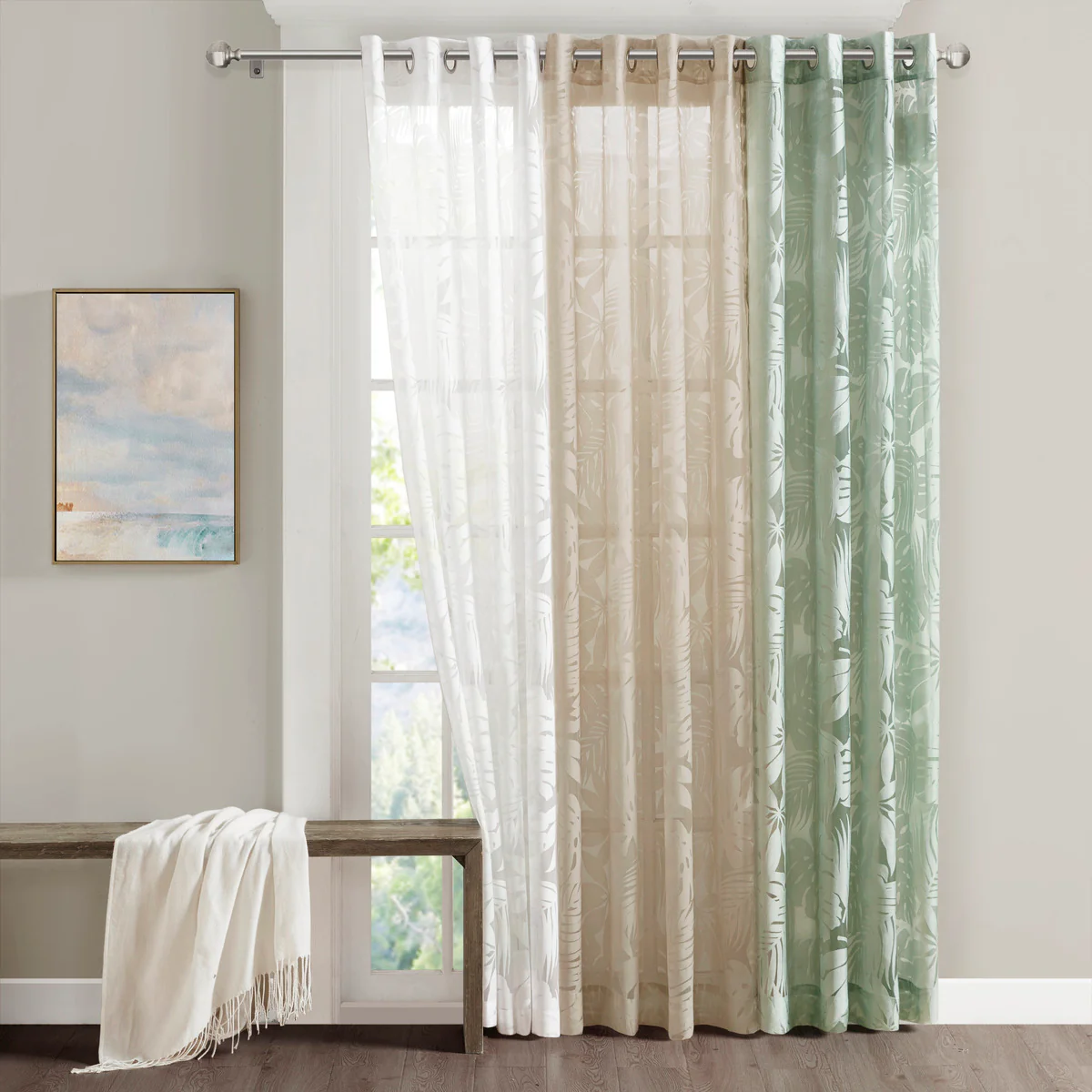 Palm Leaf Burnout Window Sheer - Image 9