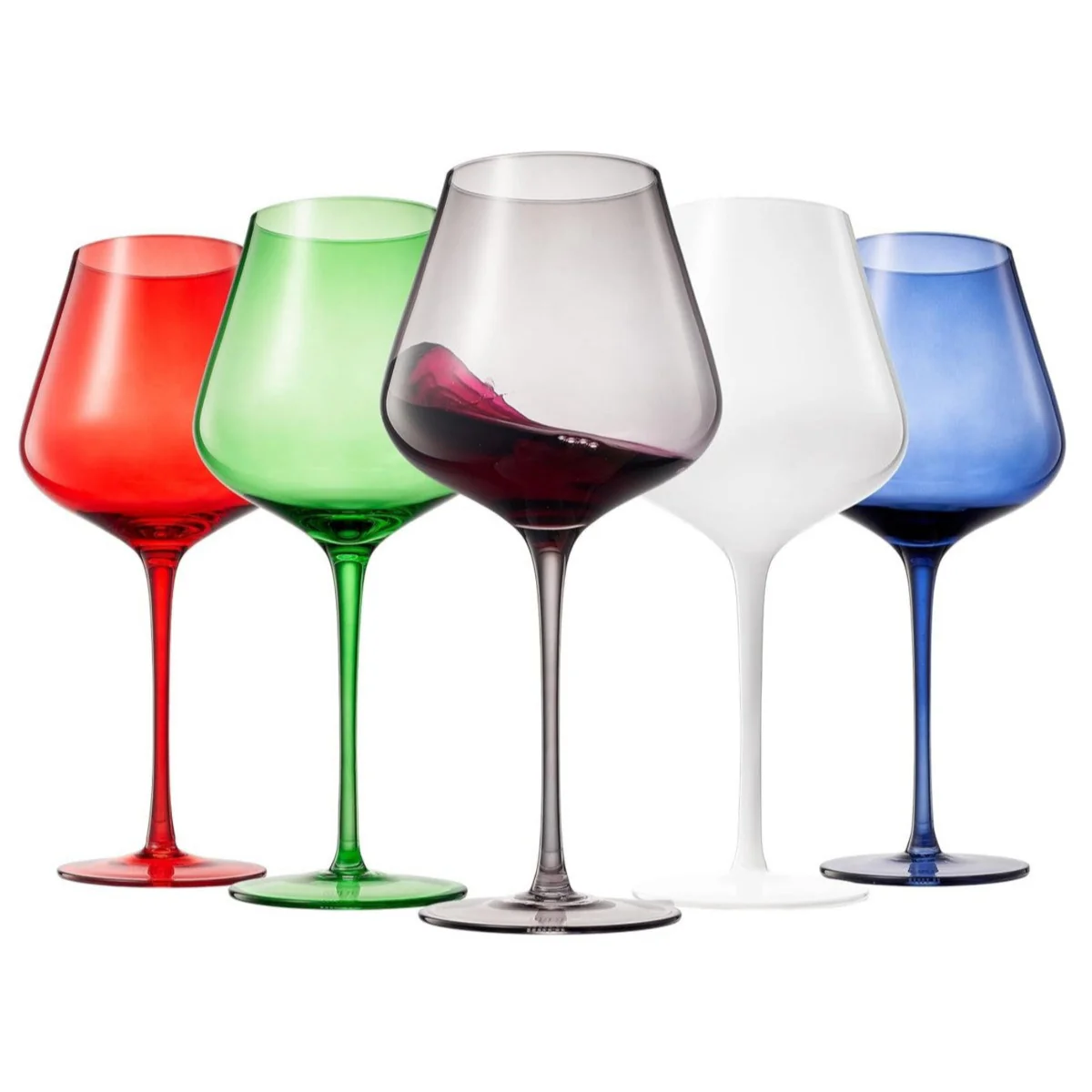 Paris France Wine Glasses Set of 5