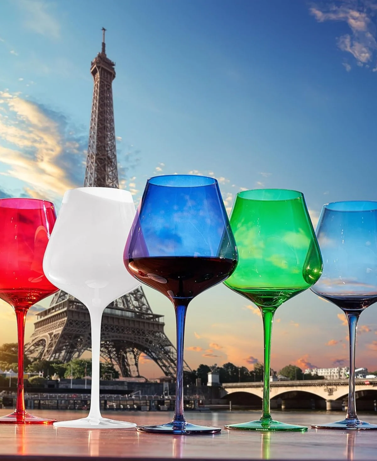 Paris France Wine Glasses Set of 5 - Image 2