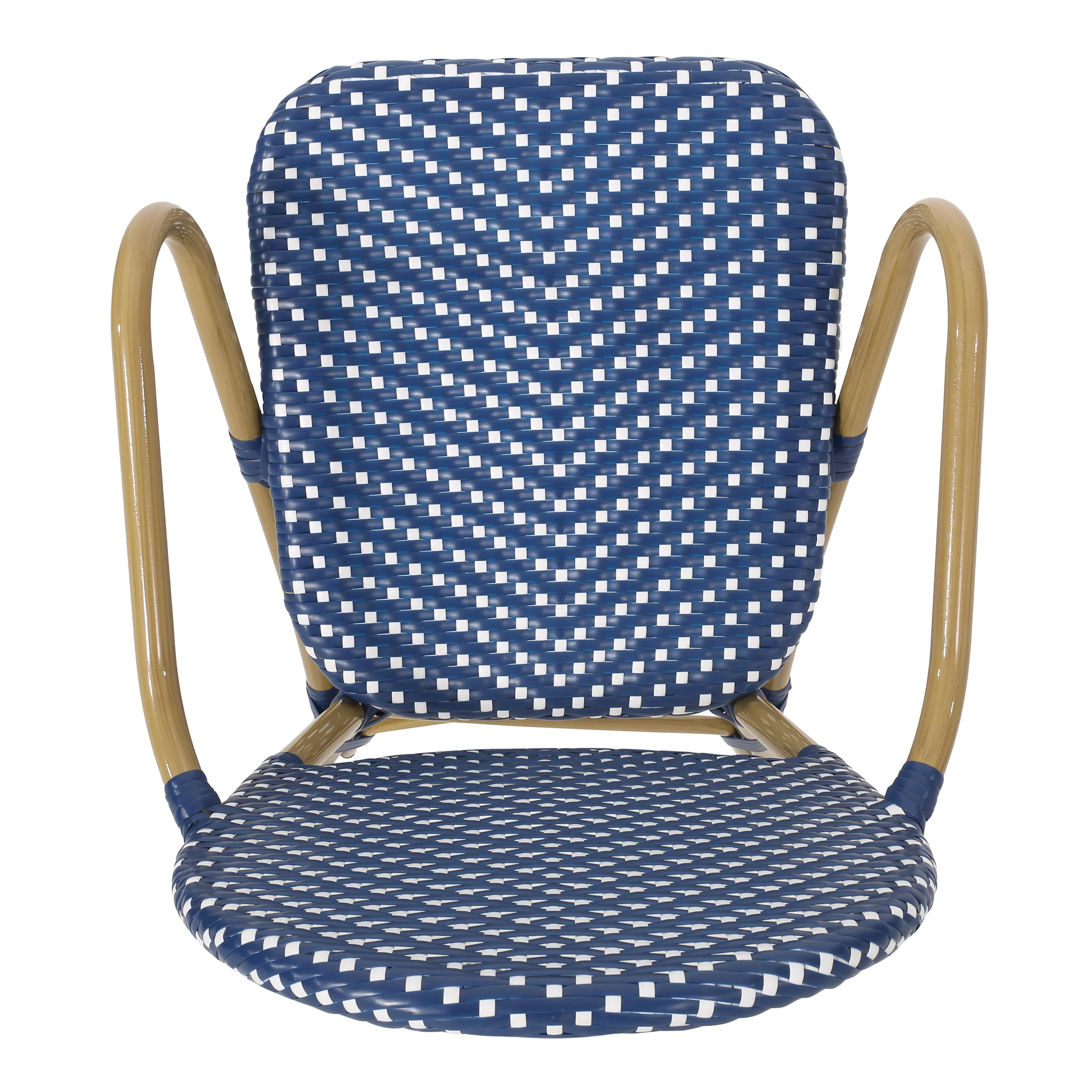 Paul French Bistro Outdoor Dining Chairs, Set of 2 Blue & White - Image 10