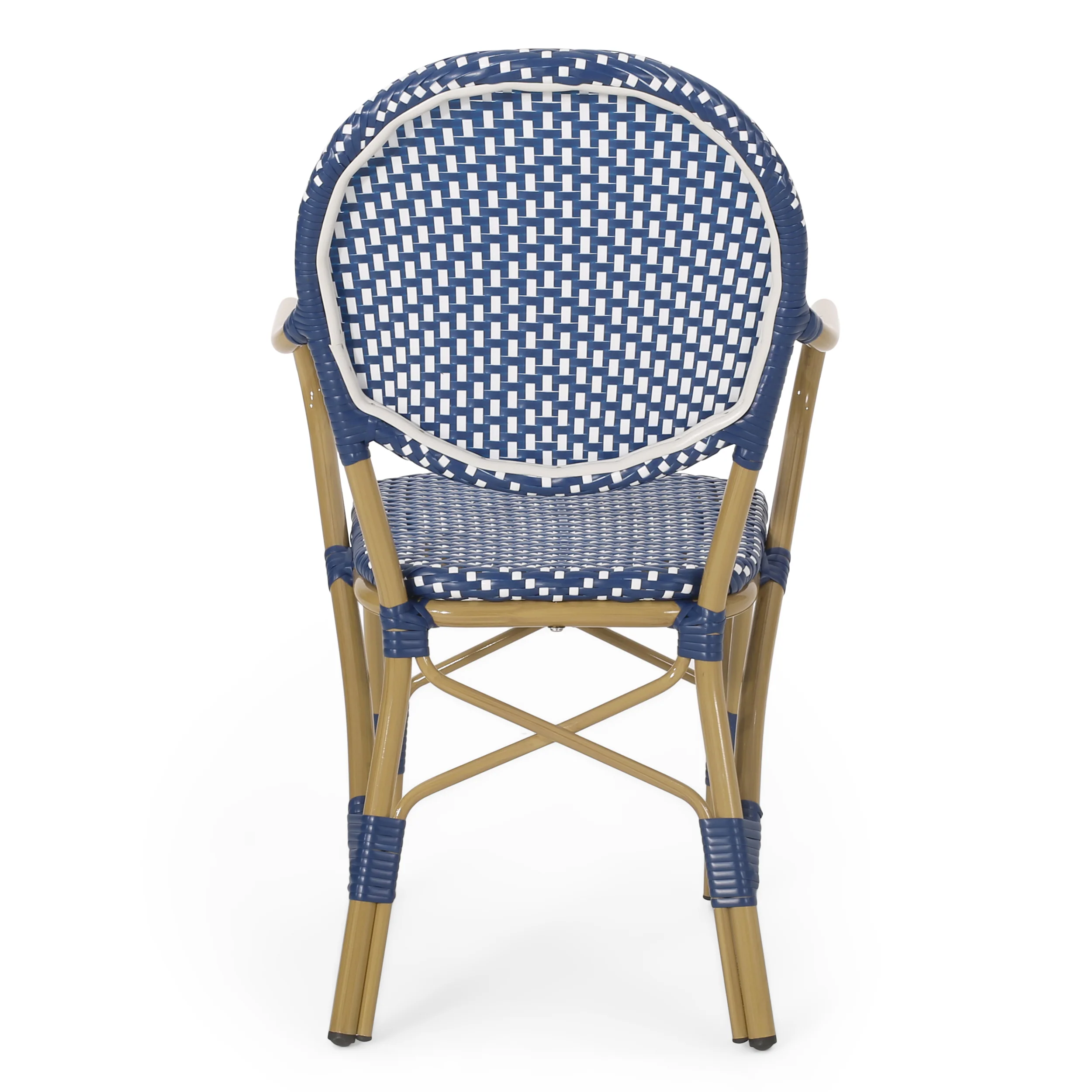 Paul French Bistro Outdoor Dining Chairs, Set of 2 Blue & White - Image 11