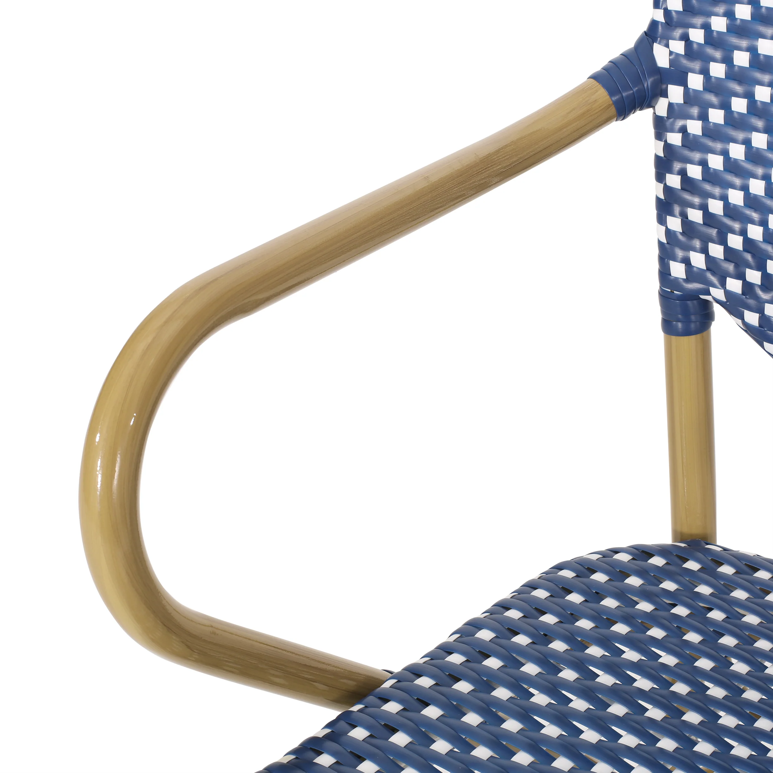 Paul French Bistro Outdoor Dining Chairs, Set of 2 Blue & White - Image 14