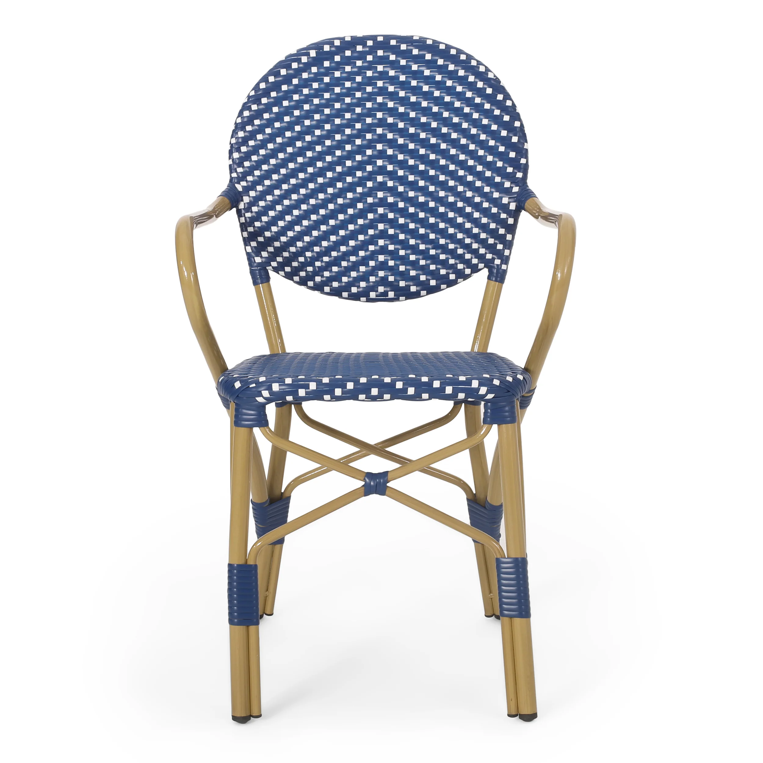 Paul French Bistro Outdoor Dining Chairs, Set of 2 Blue & White - Image 6