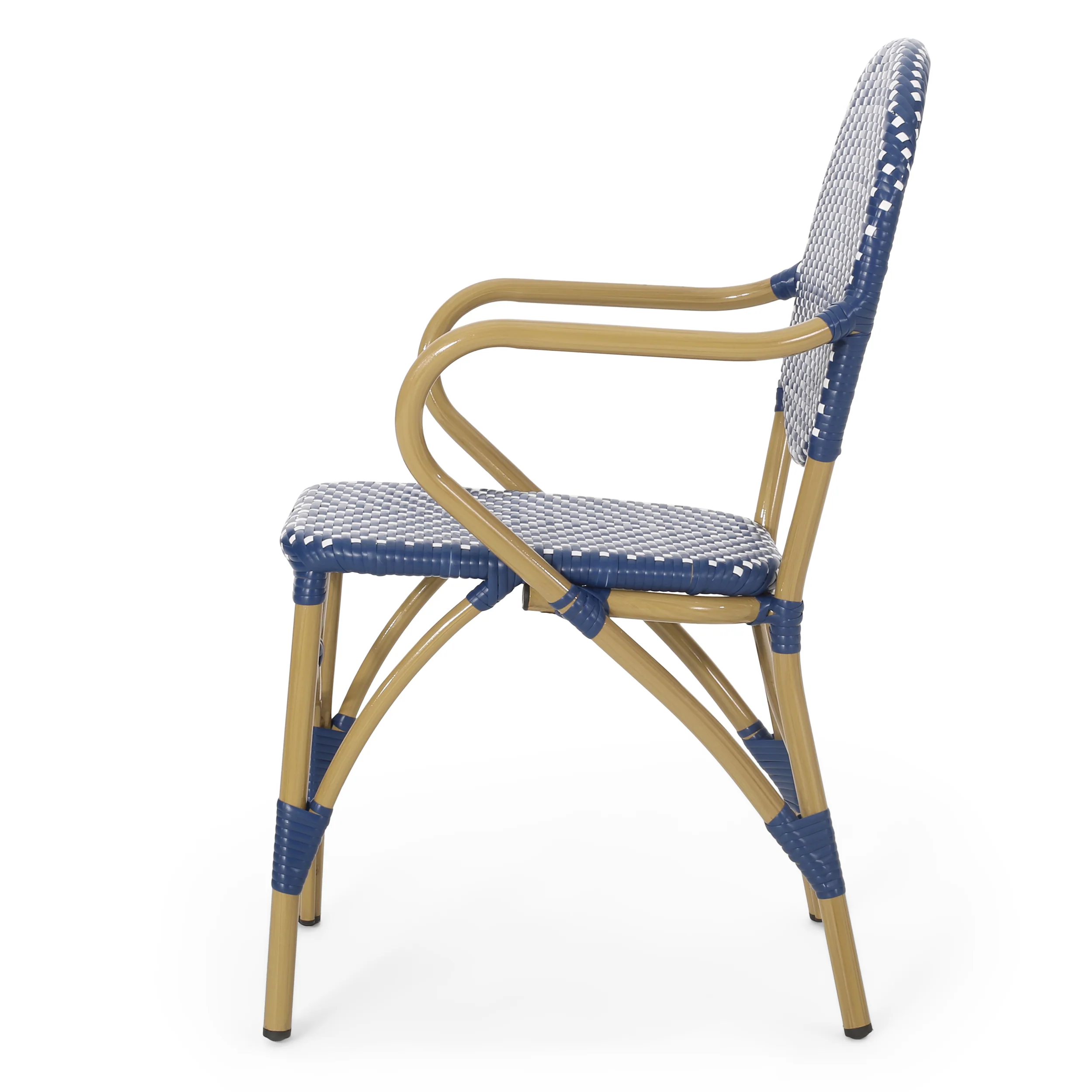 Paul French Bistro Outdoor Dining Chairs, Set of 2 Blue & White - Image 9