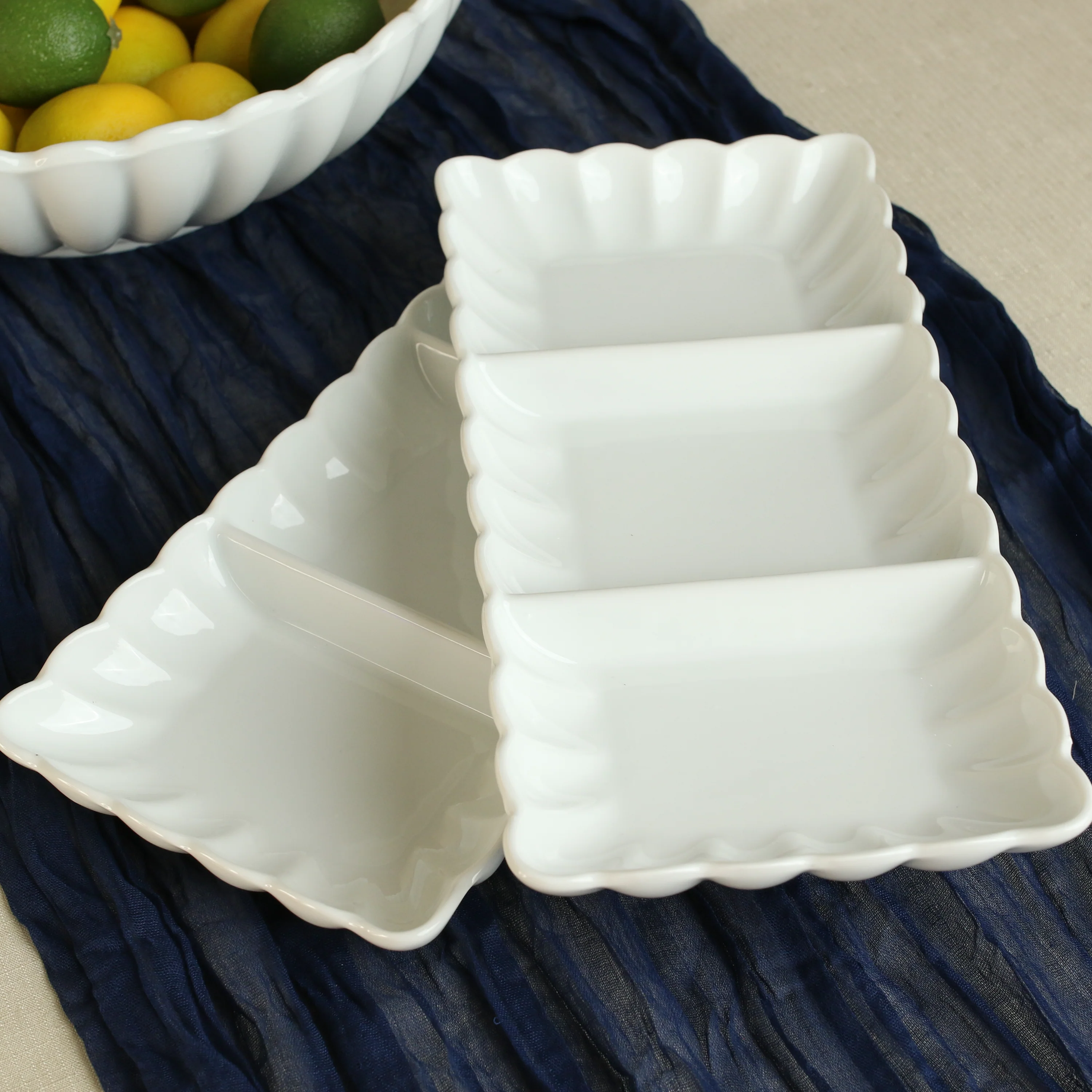Petal Set of 2 Divided Serving Dish - Image 5