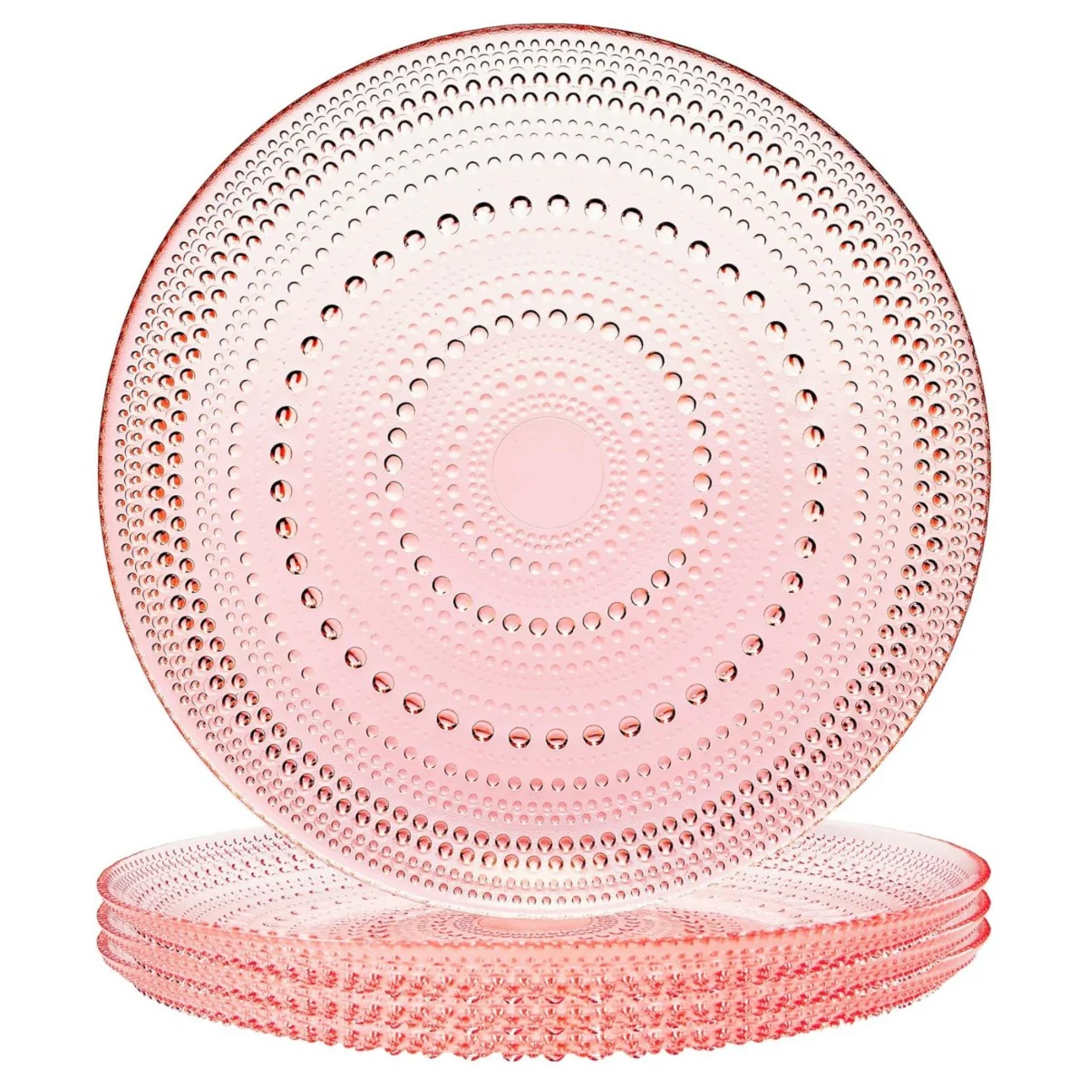 Pink Hobnail Dinner Plates Set of 4