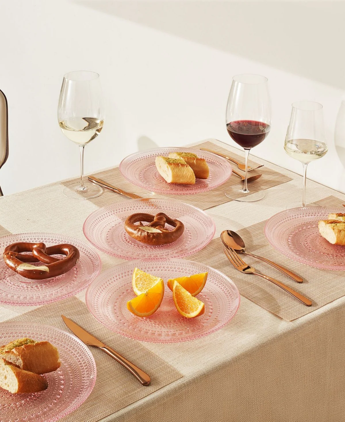 Pink Hobnail Dinner Plates Set of 4 - Image 2
