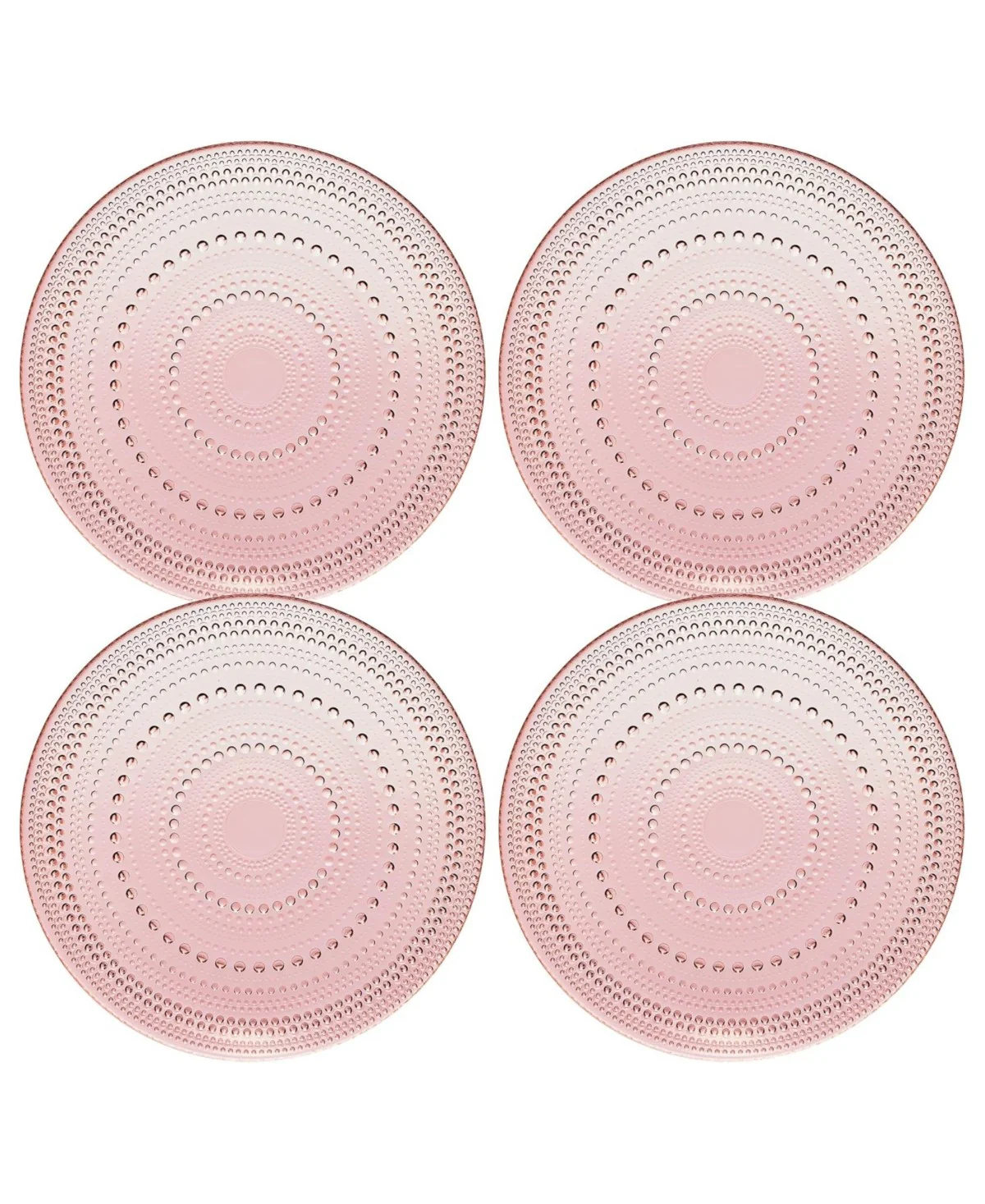 Pink Hobnail Dinner Plates Set of 4 - Image 3