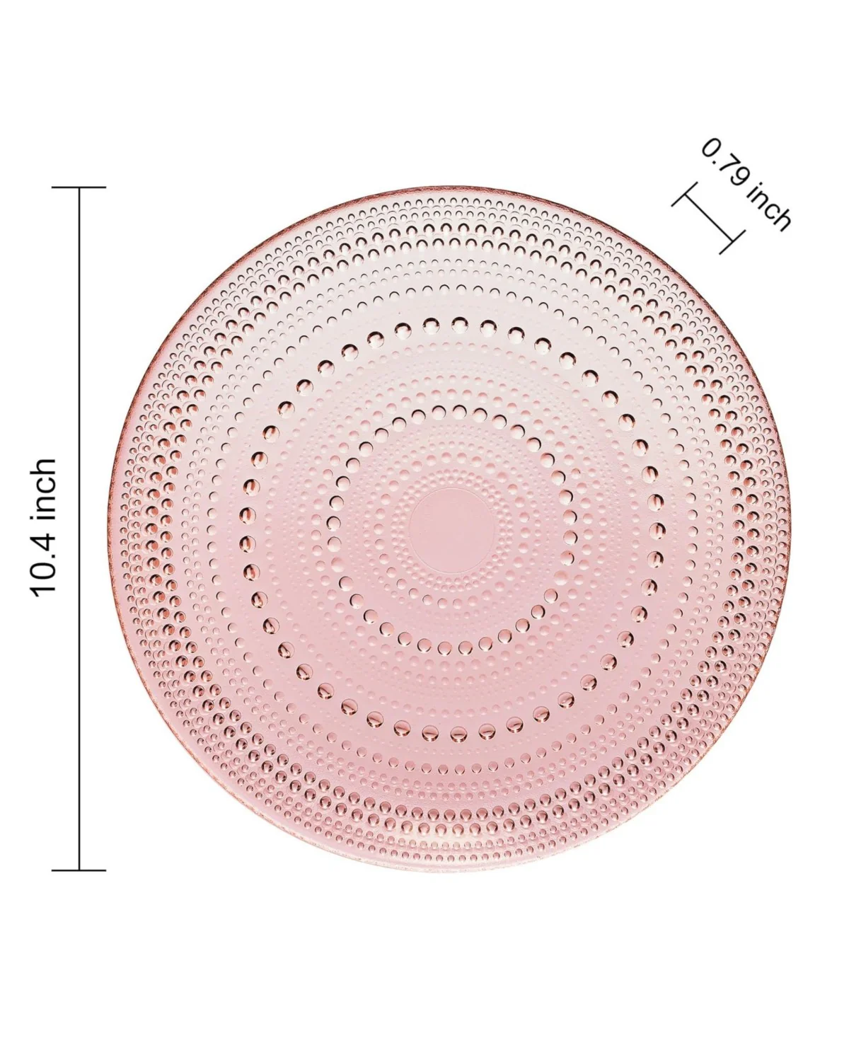Pink Hobnail Dinner Plates Set of 4 - Image 4
