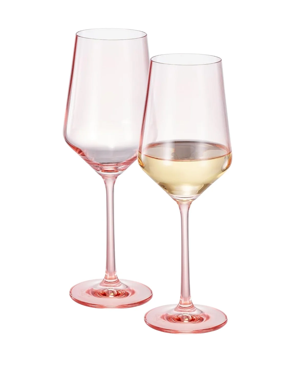 Pink Mirage Colored Crystal Wine Glasses Set of 2 - Image 3