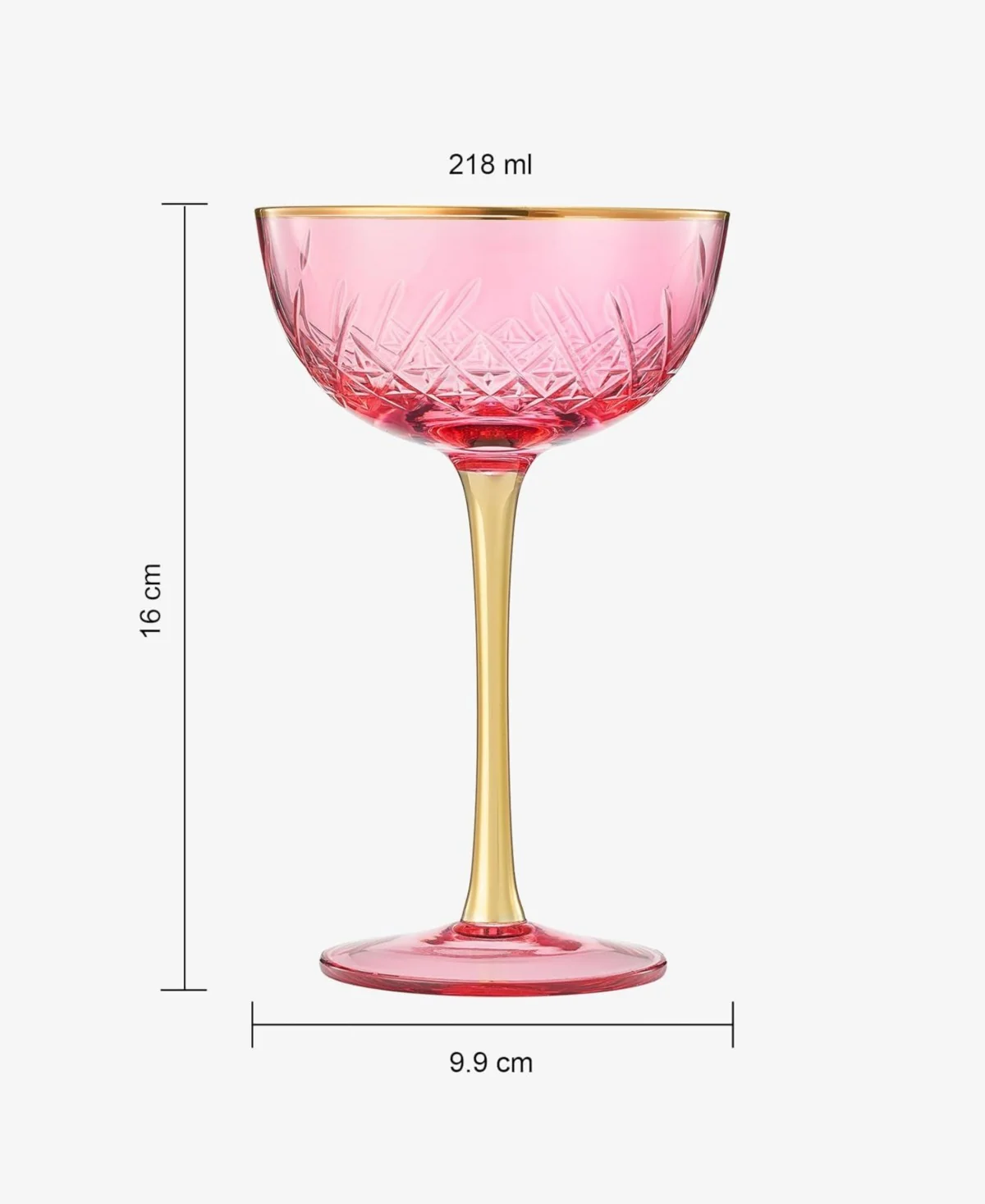 Pink Vintage Art Deco Coupes Set of 2 - Image 4
